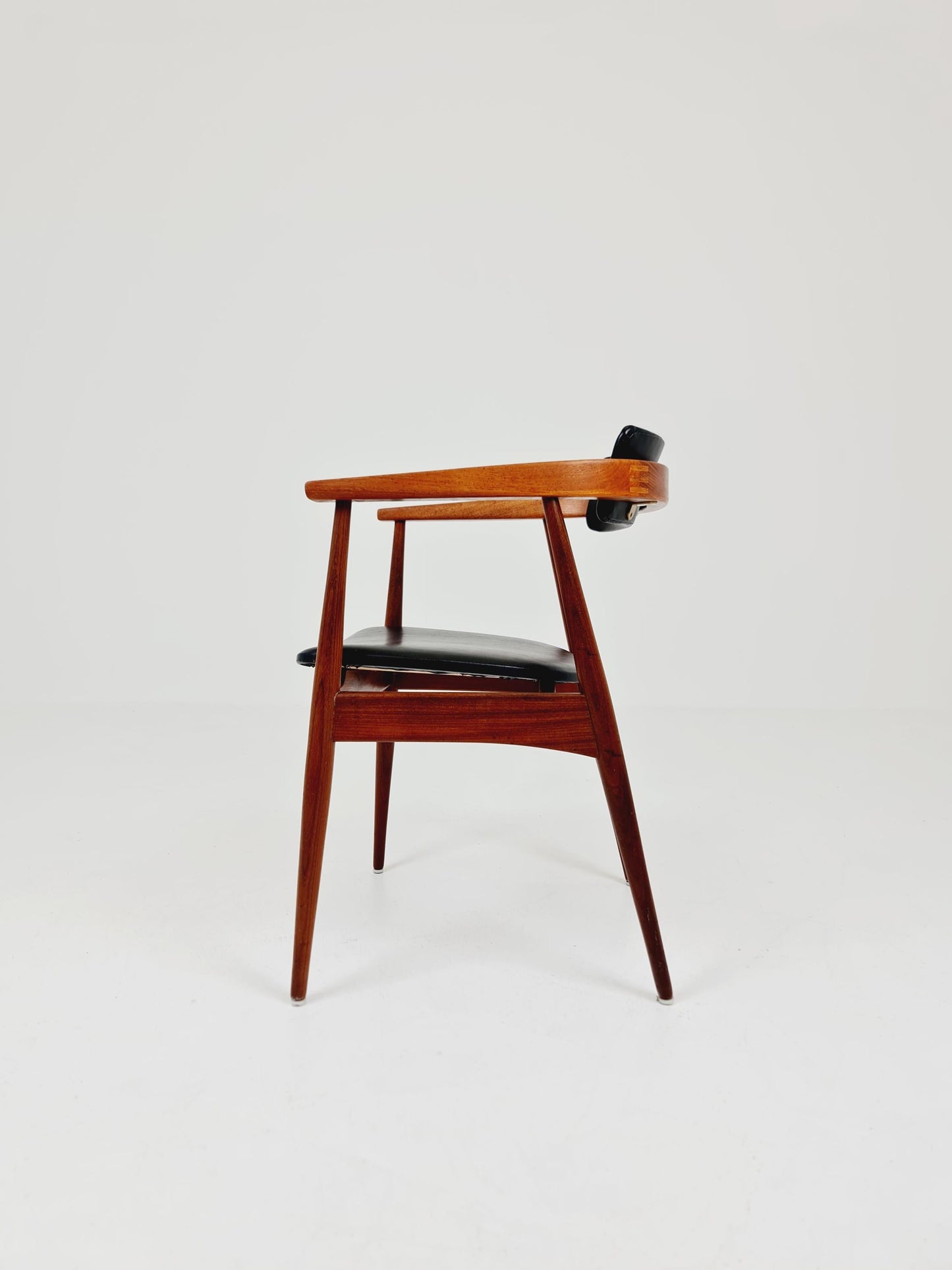 Mid Century German Teak & leather chair by Lübke , 1960s