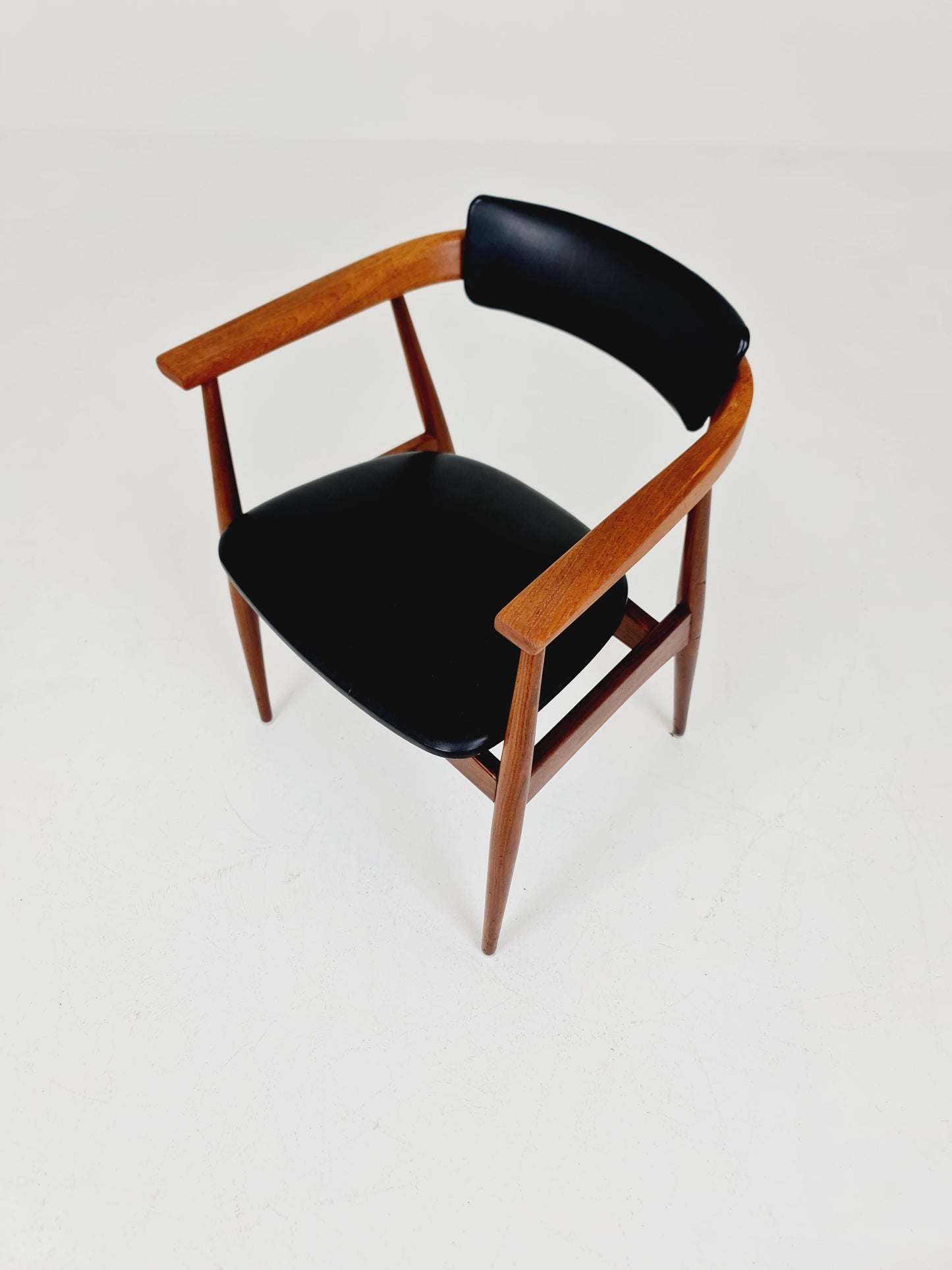 Mid Century German Teak & leather chair by Lübke , 1960s