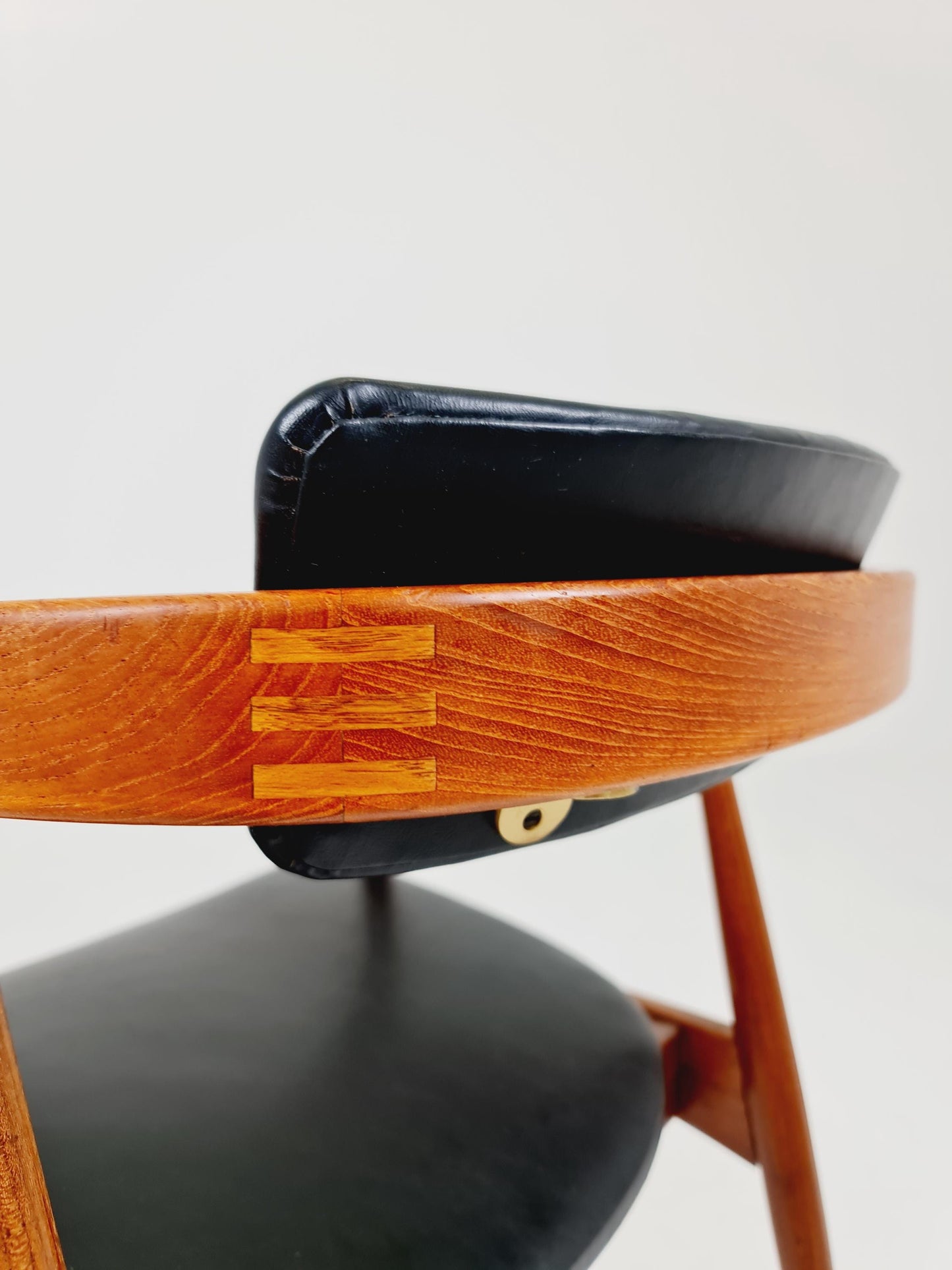 Mid Century German Teak & leather chair by Lübke , 1960s