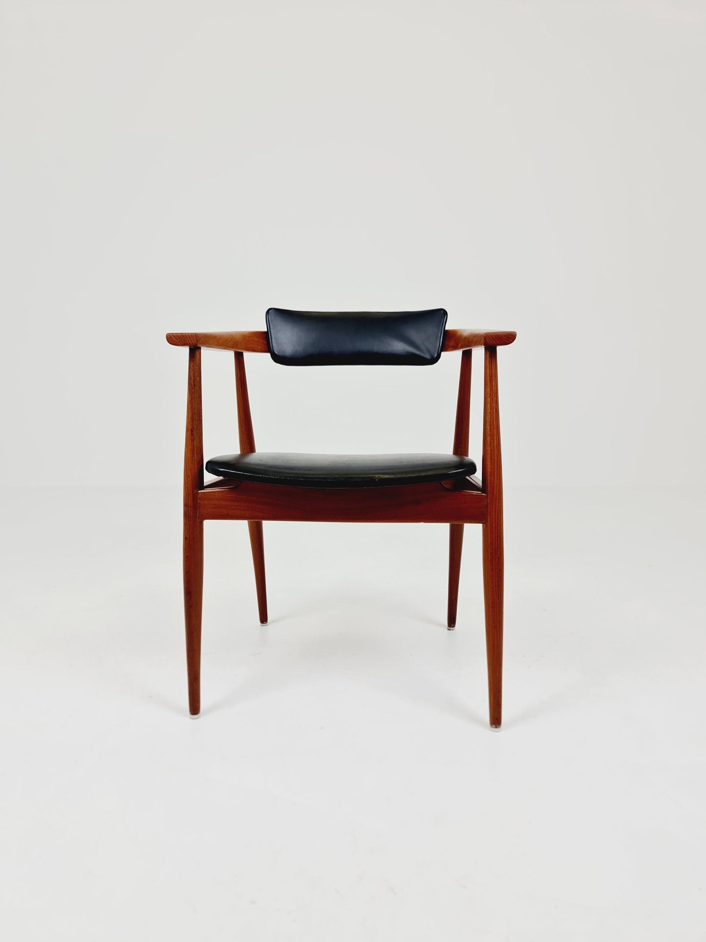 Mid Century German Teak & leather chair by Lübke , 1960s