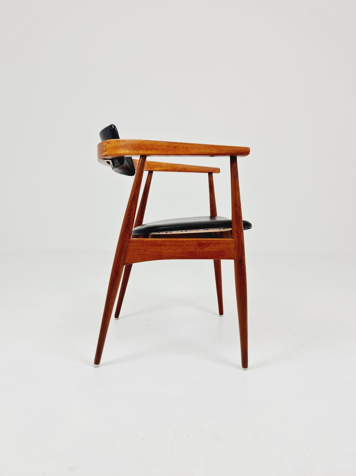 Mid Century German Teak & leather chair by Lübke , 1960s