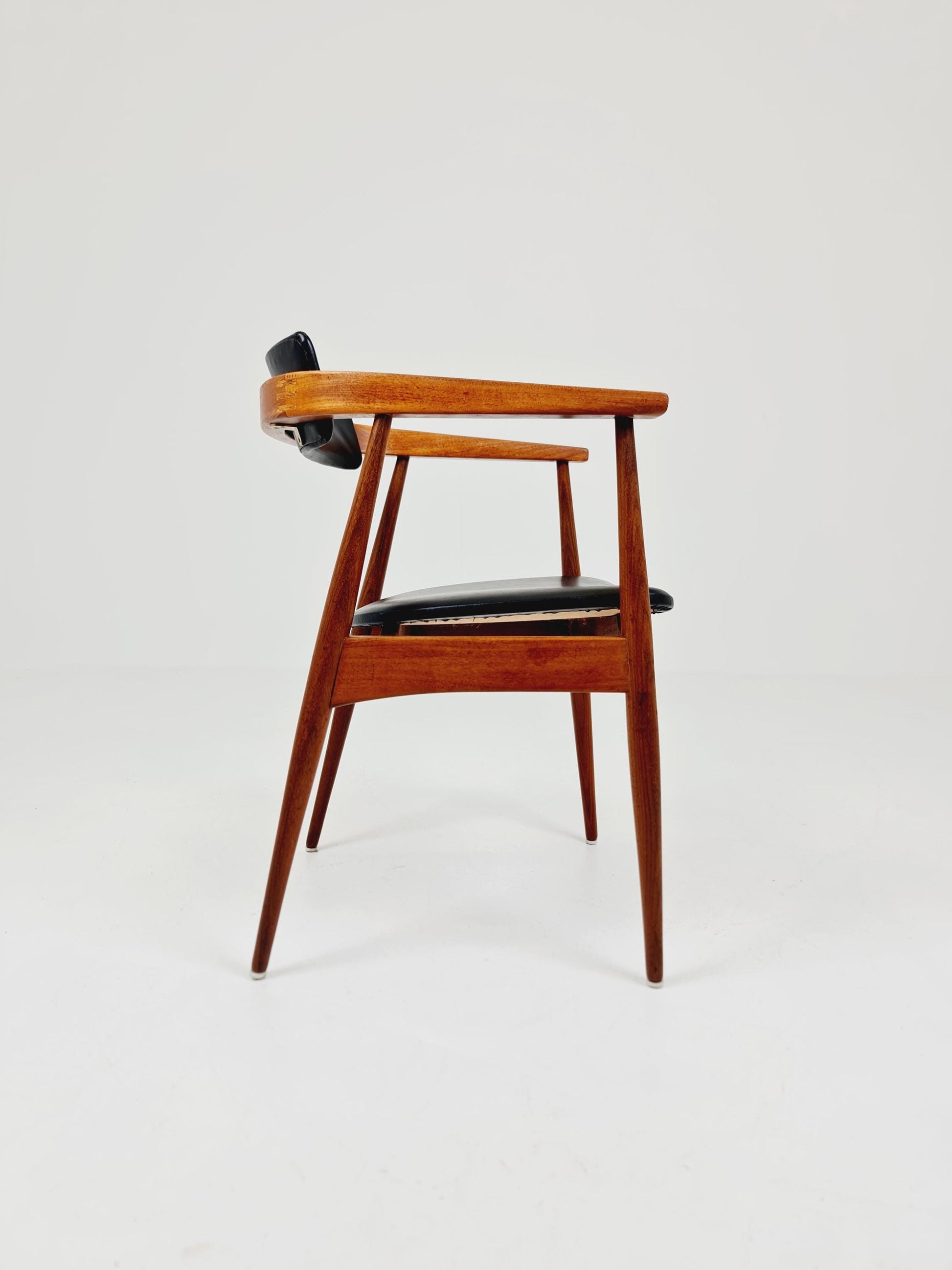 Mid Century German Teak & leather chair by Lübke , 1960s