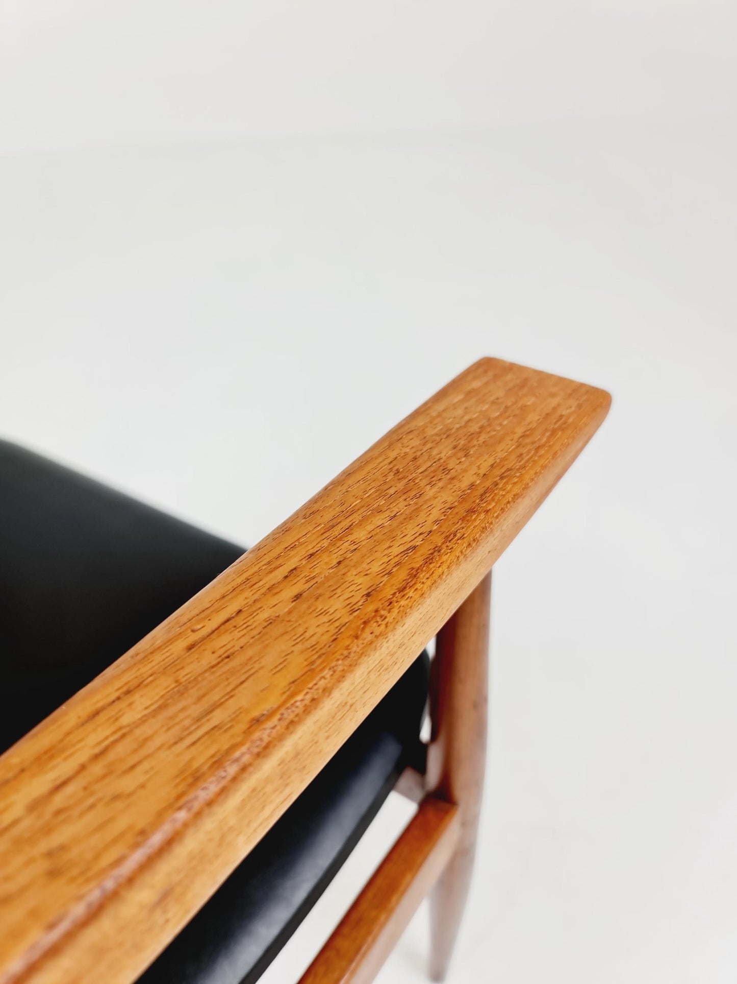 Mid Century German Teak & leather chair by Lübke , 1960s