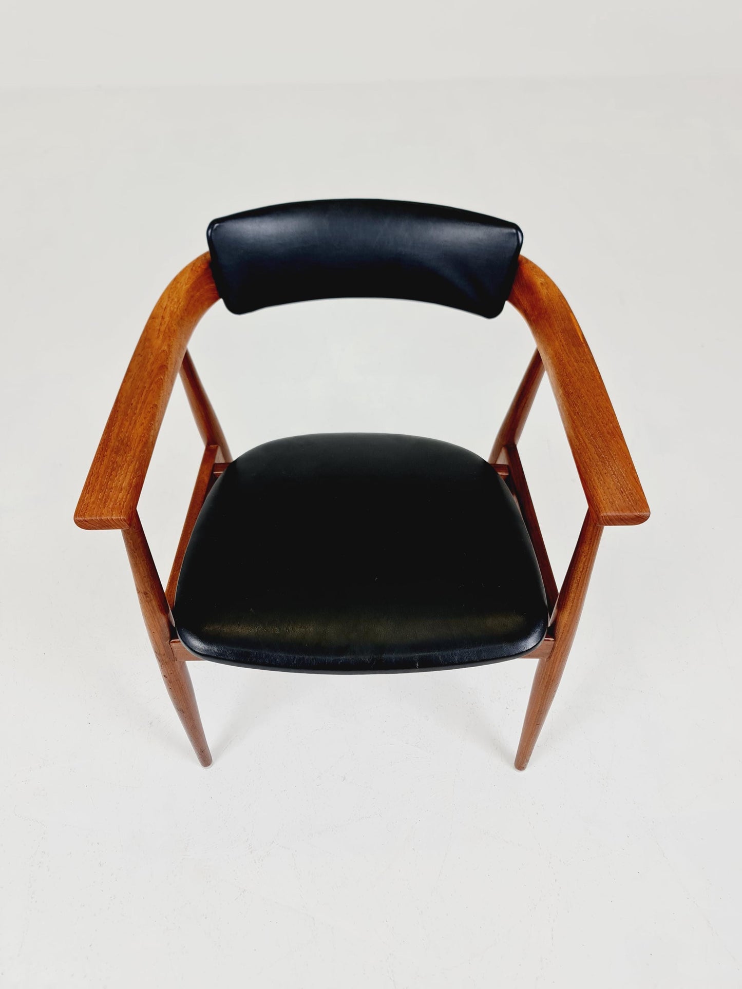 Mid Century German Teak & leather chair by Lübke , 1960s