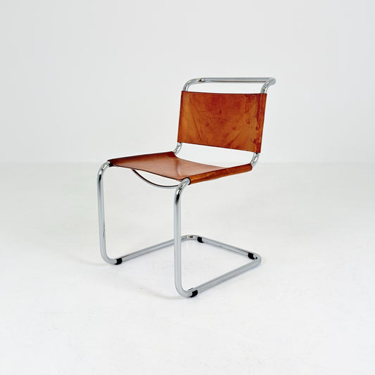 Mid century S33 cognac Cantilever Chair by Mart Stam – Italy 1980s