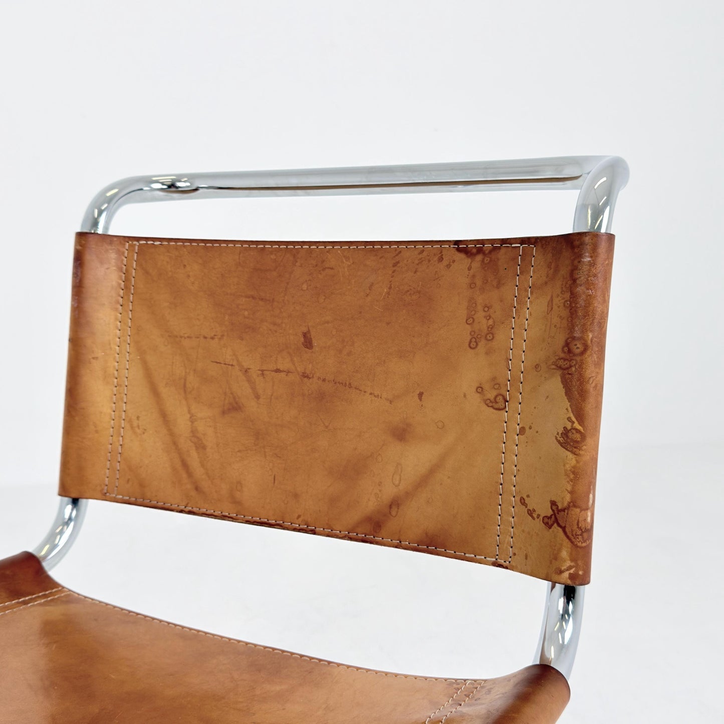 Mid century S33 cognac Cantilever Chair by Mart Stam – Italy 1980s