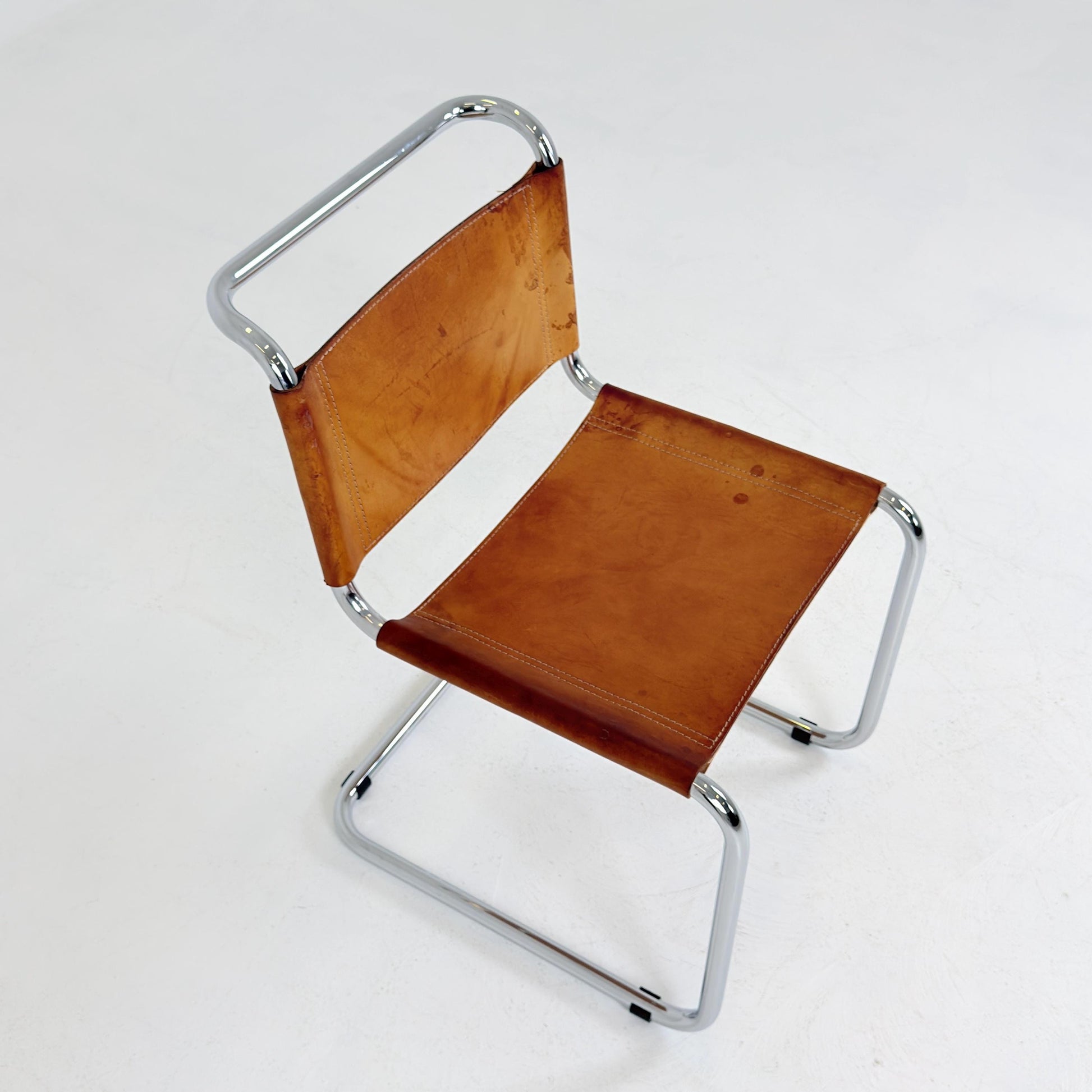 Mid century S33 cognac Cantilever Chair by Mart Stam – Italy 1980s