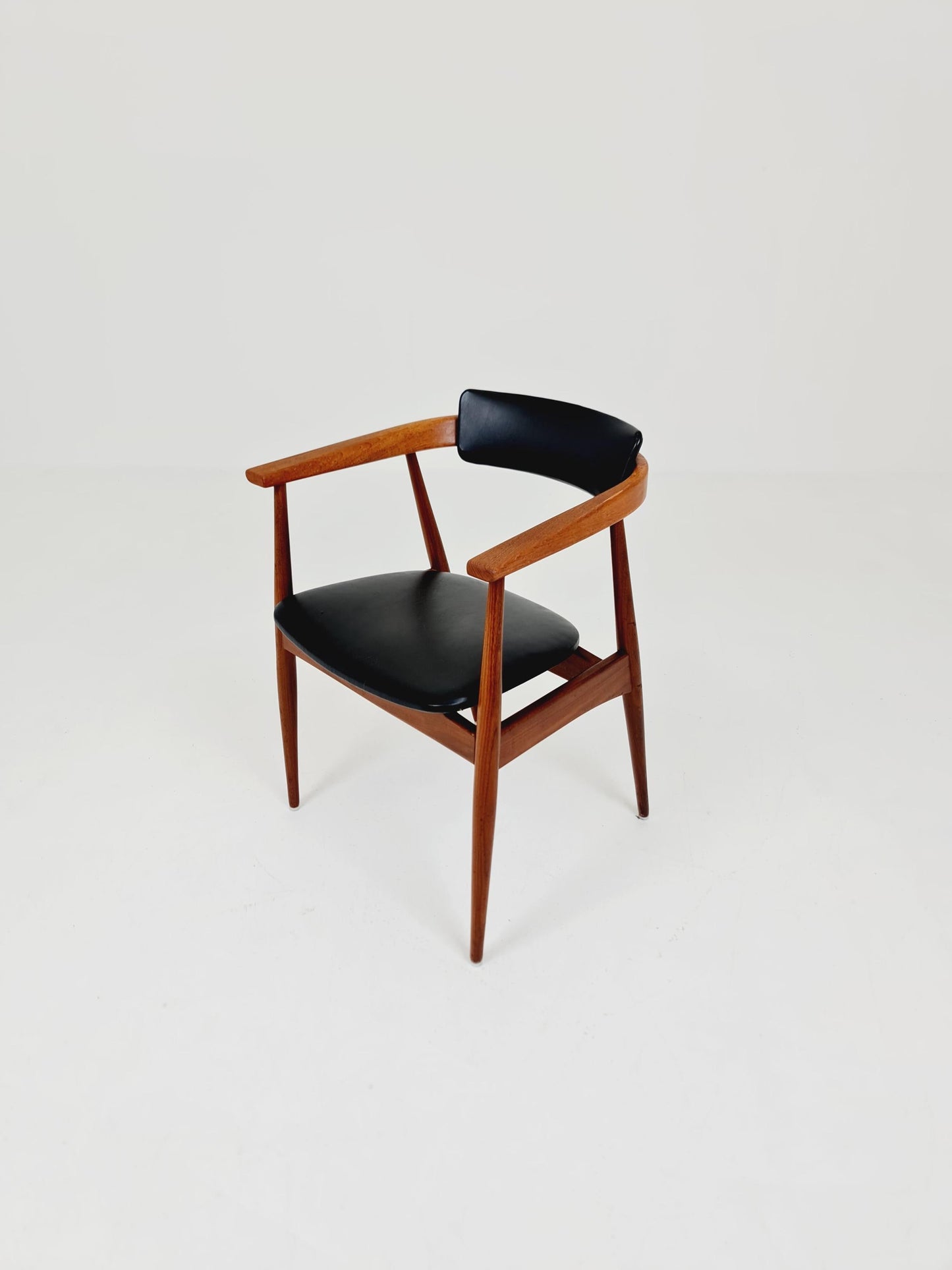 Mid Century German Teak & leather chair by Lübke , 1960s