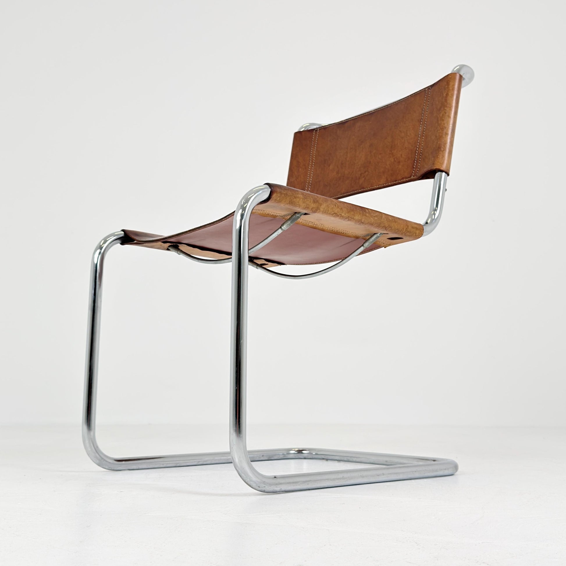 Mid century S33 cognac Cantilever Chair by Mart Stam – Italy 1980s