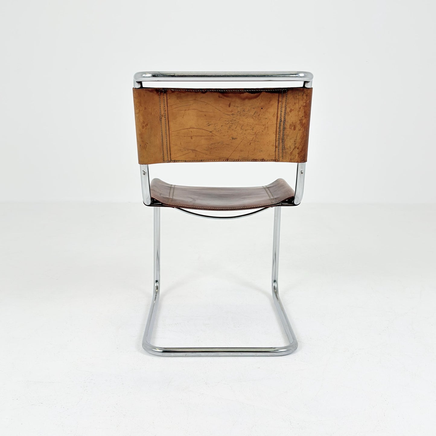 Mid century S33 cognac Cantilever Chair by Mart Stam – Italy 1980s