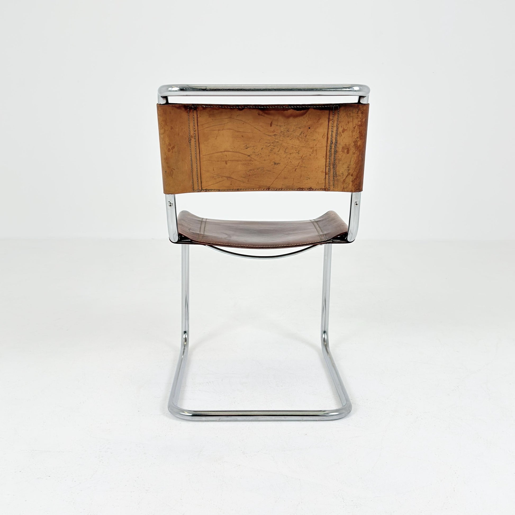 Mid century S33 cognac Cantilever Chair by Mart Stam – Italy 1980s