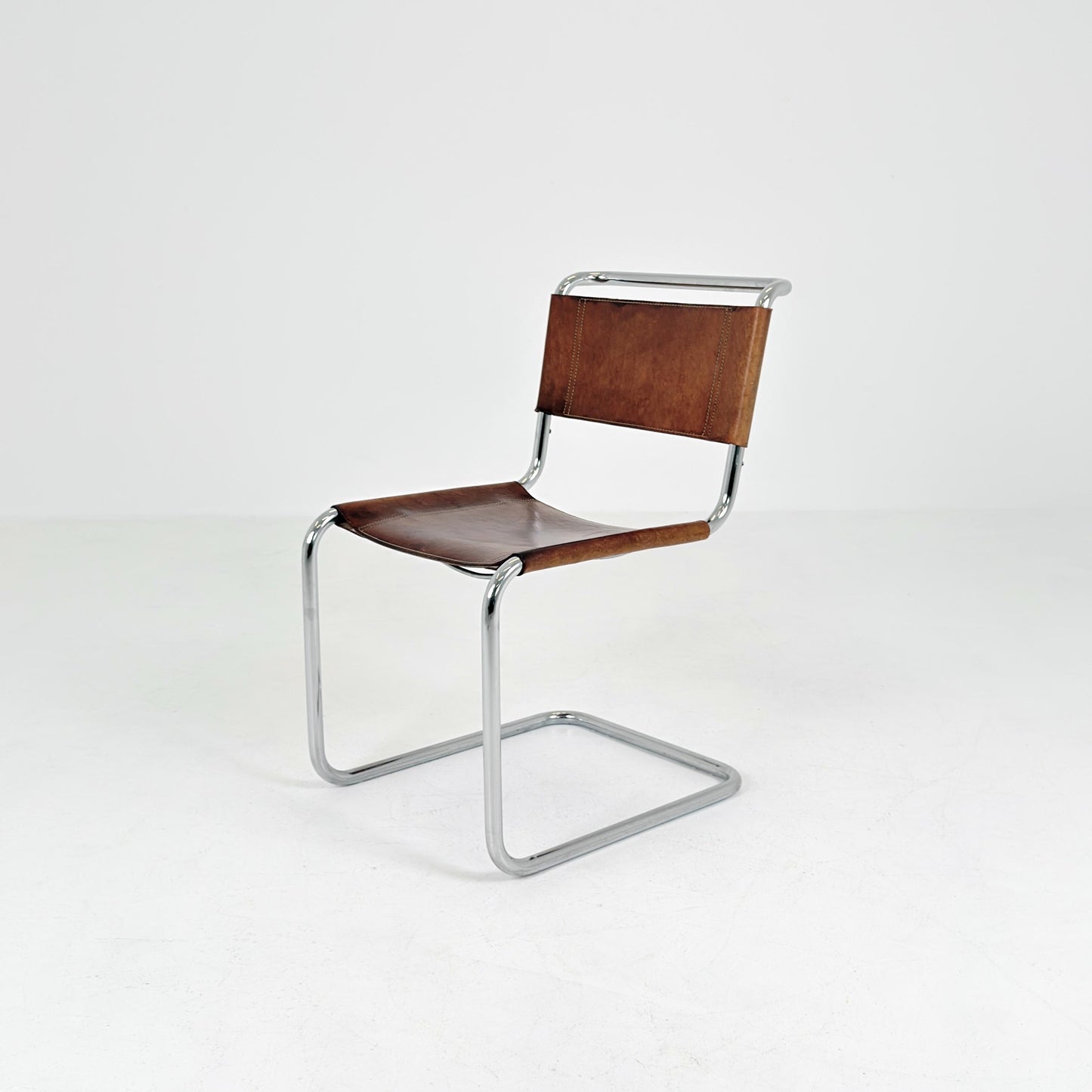 Mid century S33 cognac Cantilever Chair by Mart Stam – Italy 1980s