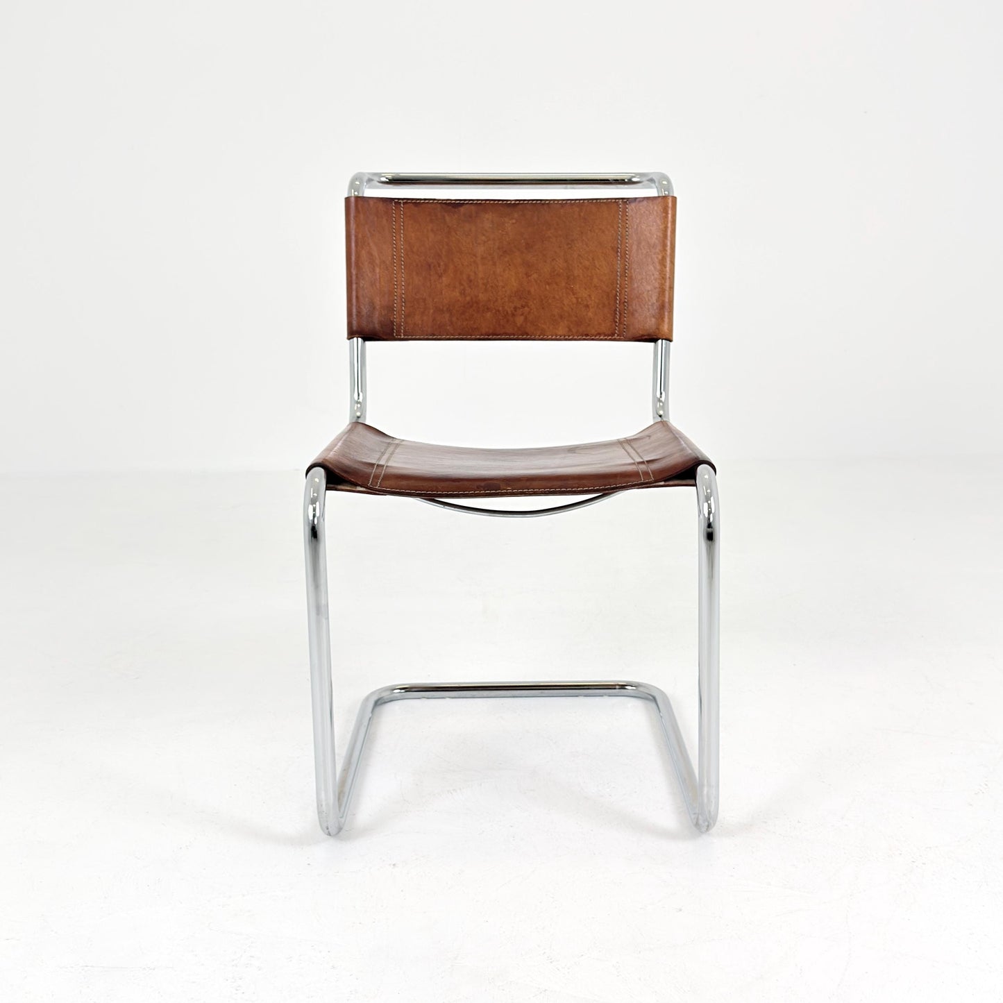 Mid century S33 cognac Cantilever Chair by Mart Stam – Italy 1980s