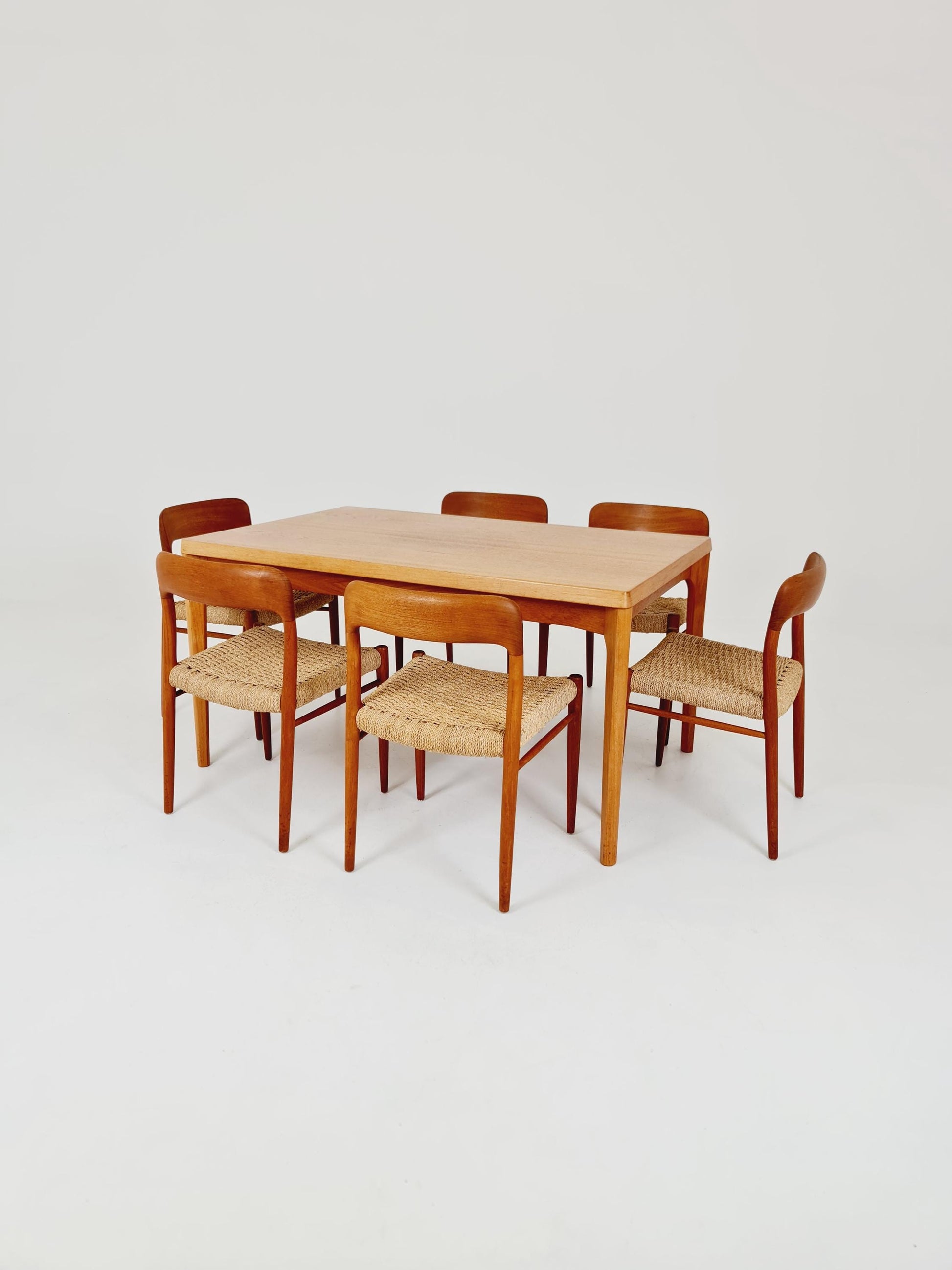 MidCentury Danish teak Dining Chairs Niels O.Moller, 1960s Modell 75 ,Set of 6