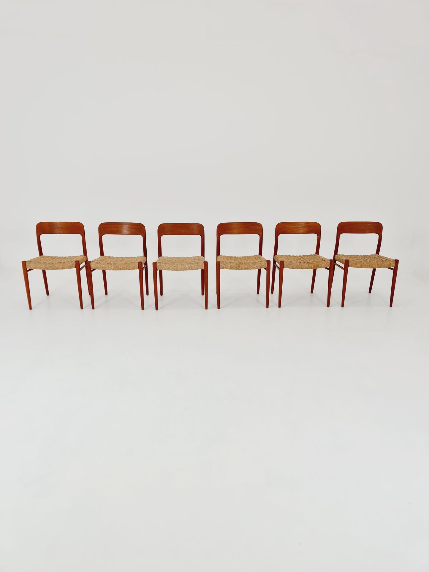 MidCentury Danish teak Dining Chairs Niels O.Moller, 1960s Modell 75 ,Set of 6