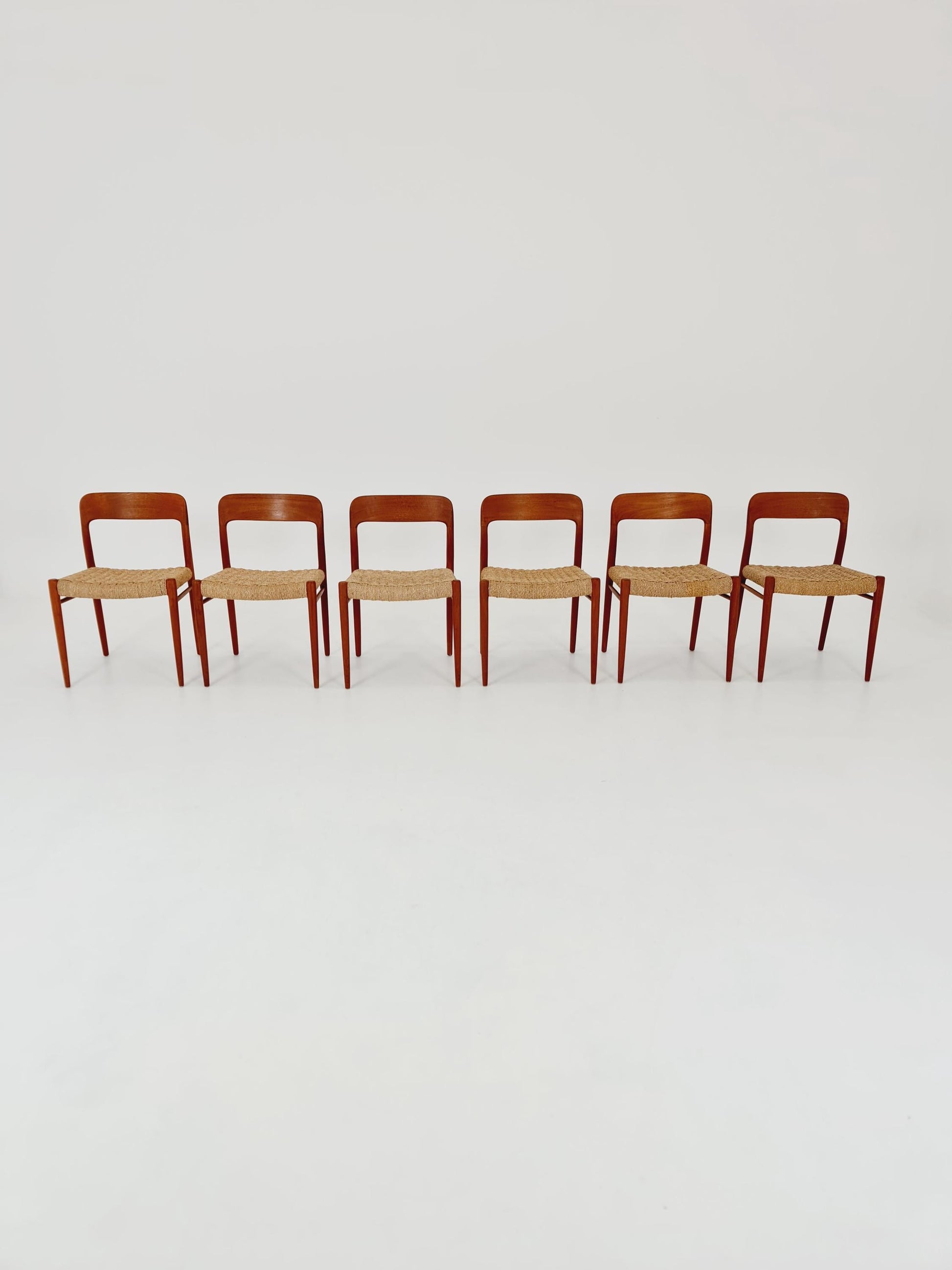 MidCentury Danish teak Dining Chairs Niels O.Moller, 1960s Modell 75 ,Set of 6
