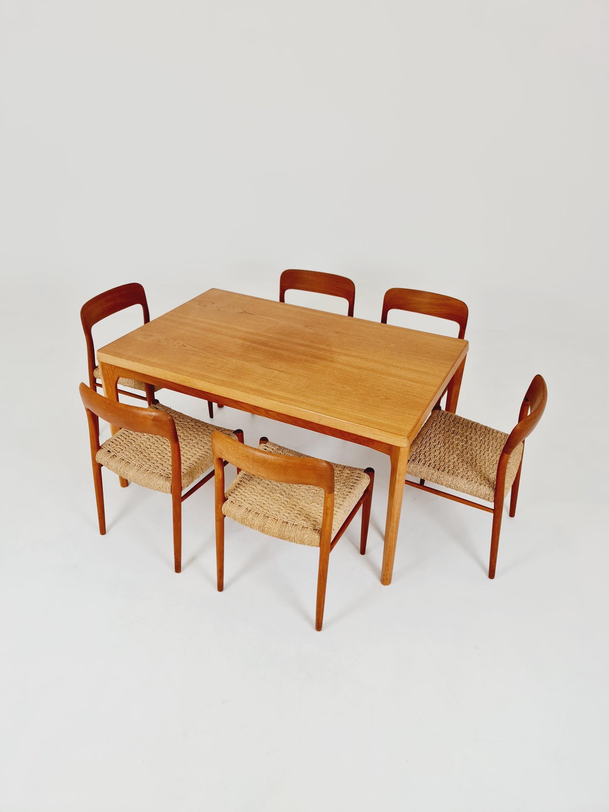 MidCentury Danish teak Dining Chairs Niels O.Moller, 1960s Modell 75 ,Set of 6