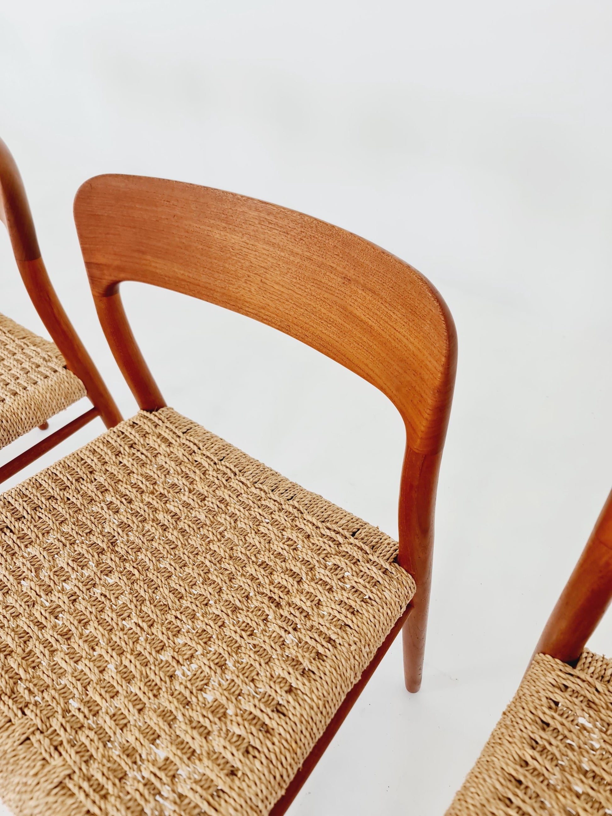 MidCentury Danish teak Dining Chairs Niels O.Moller, 1960s Modell 75 ,Set of 6