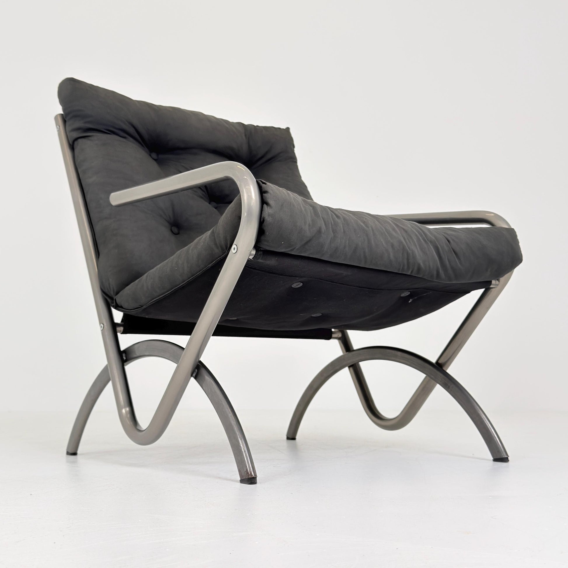 Mid century Vintage Ikea Postmodern Memphis black Armchair, , 1980s