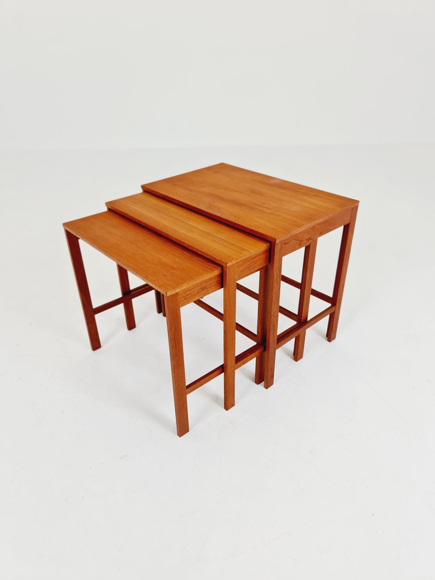 Midcentury Danish teak Nesting Tables by Peter Hvidt & Orla Mölgaard for Cado , 3 Set 1960s