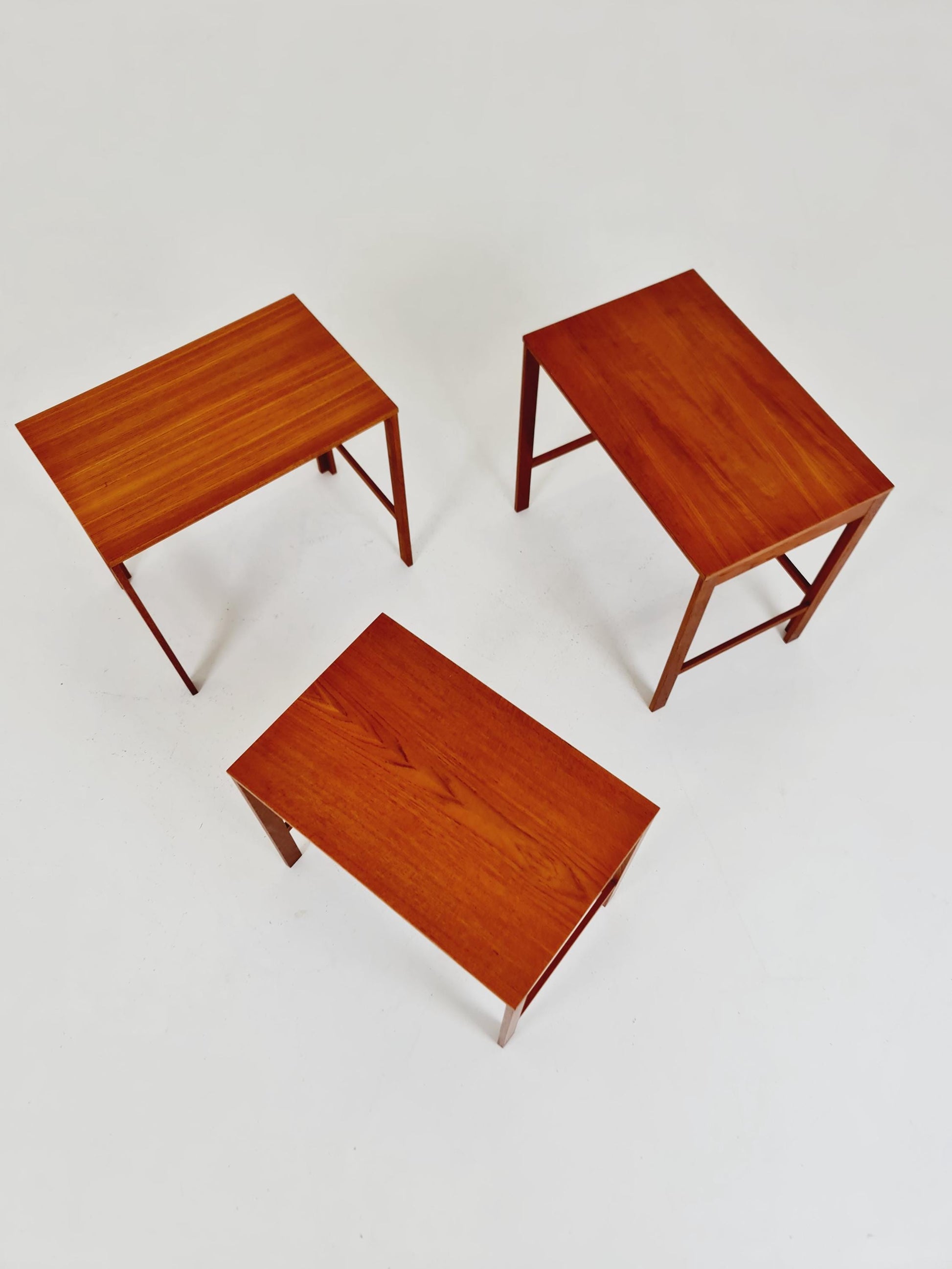Midcentury Danish teak Nesting Tables by Peter Hvidt & Orla Mölgaard for Cado , 3 Set 1960s