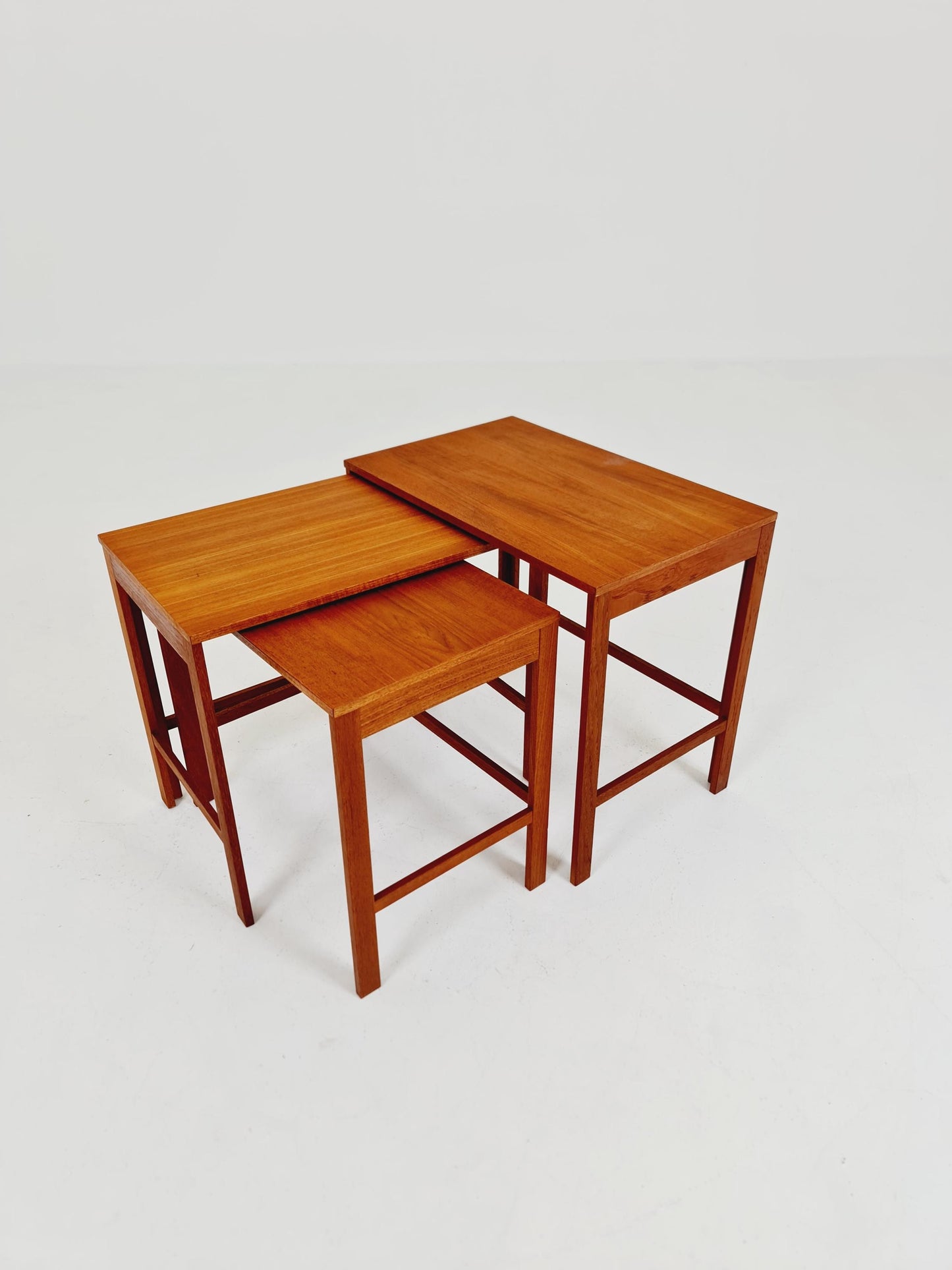 Midcentury Danish teak Nesting Tables by Peter Hvidt & Orla Mölgaard for Cado , 3 Set 1960s