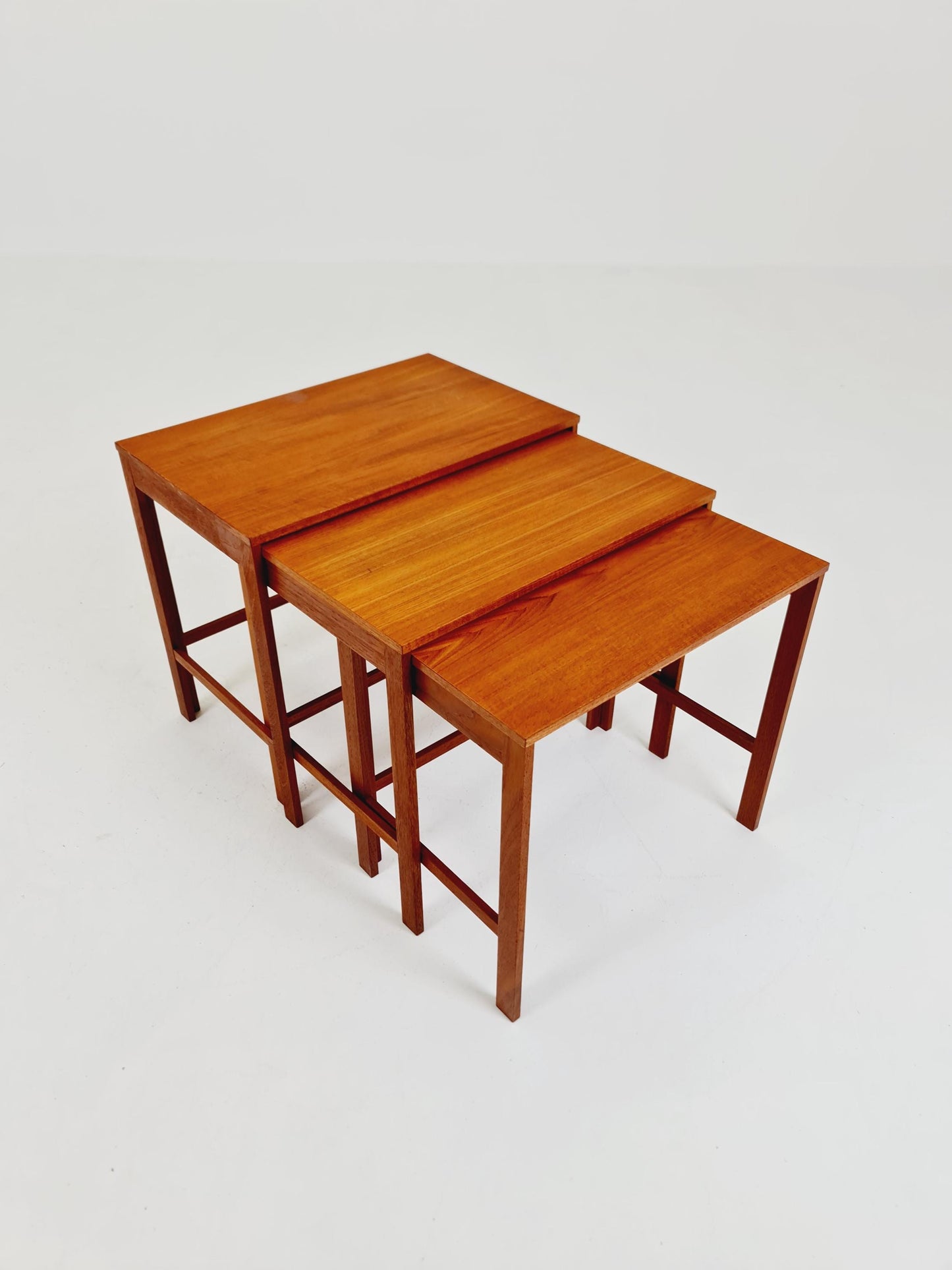 Midcentury Danish teak Nesting Tables by Peter Hvidt & Orla Mölgaard for Cado , 3 Set 1960s
