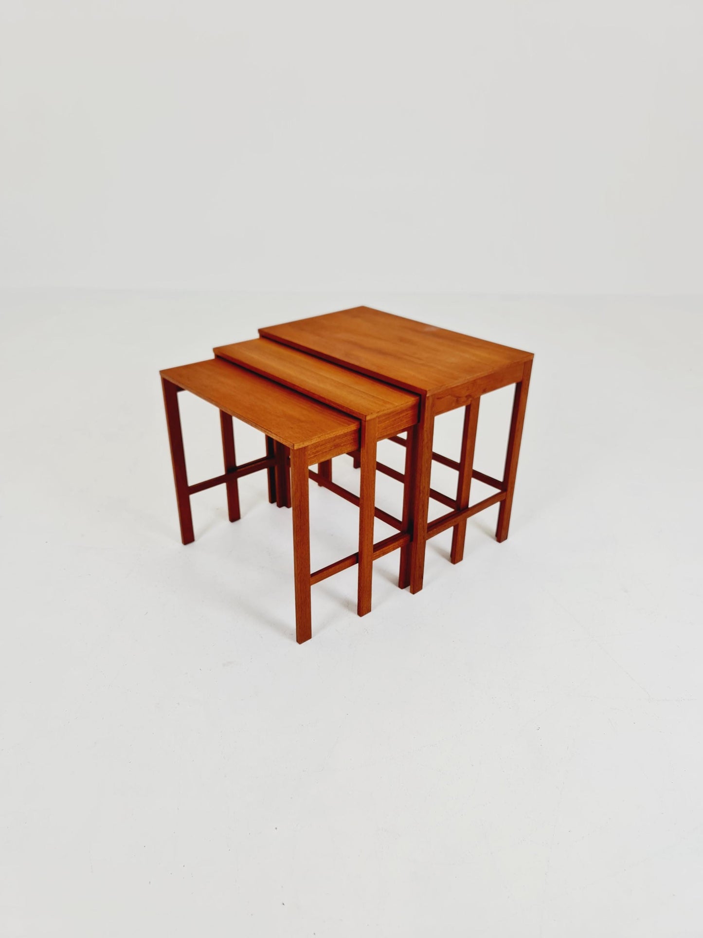Midcentury Danish teak Nesting Tables by Peter Hvidt & Orla Mölgaard for Cado , 3 Set 1960s