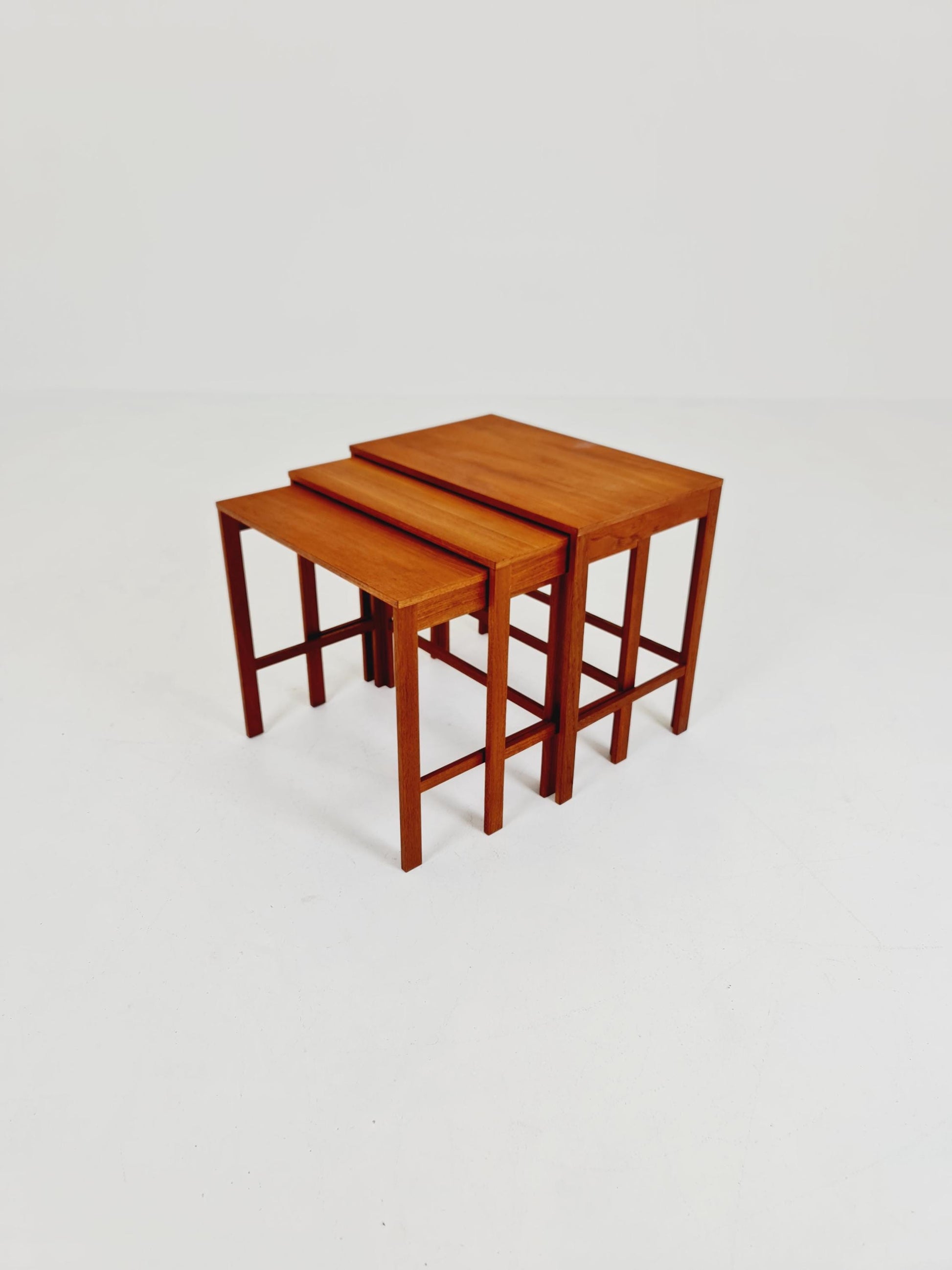 Midcentury Danish teak Nesting Tables by Peter Hvidt & Orla Mölgaard for Cado , 3 Set 1960s
