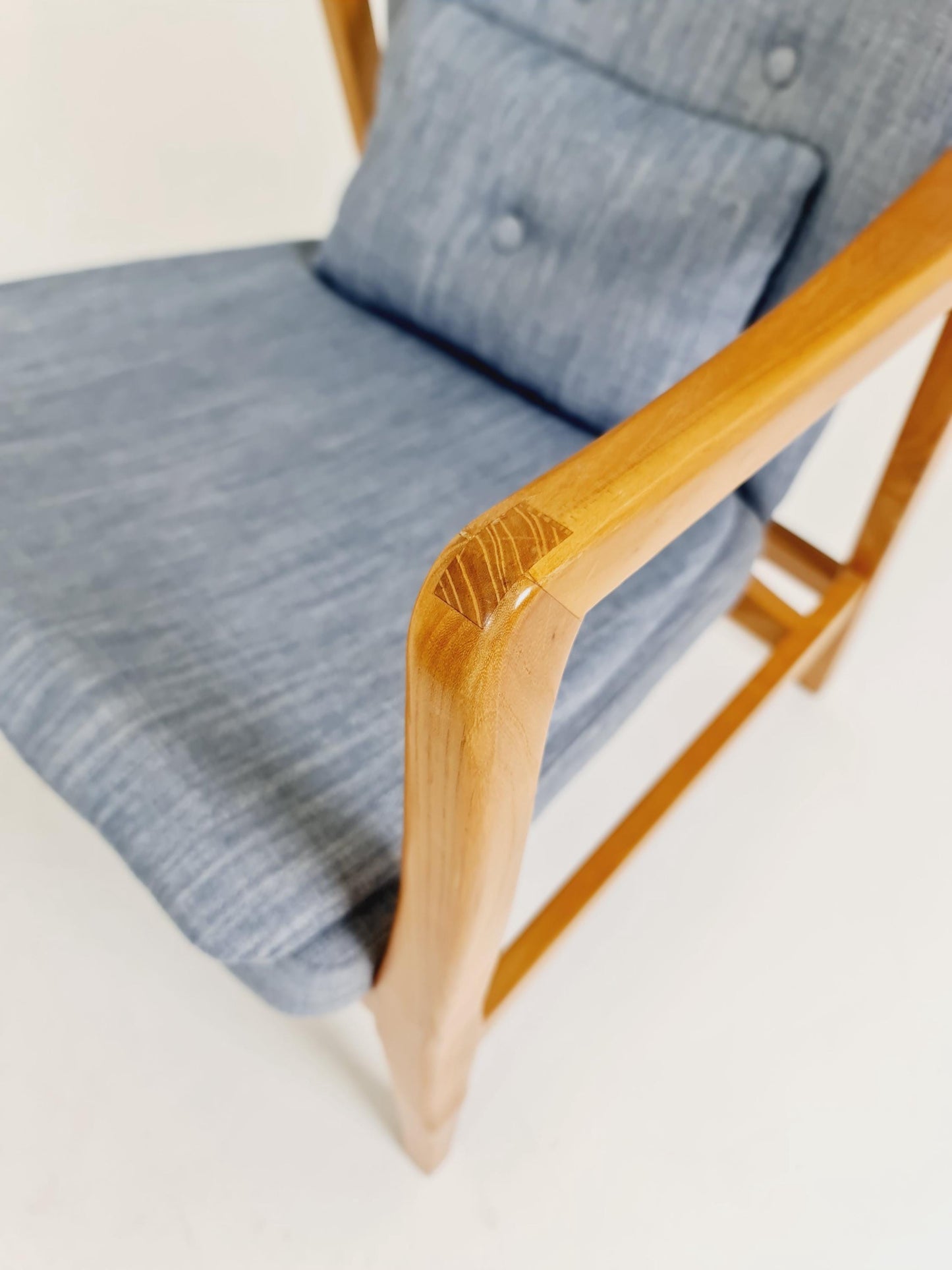 Mid century Ash wood easy lounge chairs , Set of 2, 1960s