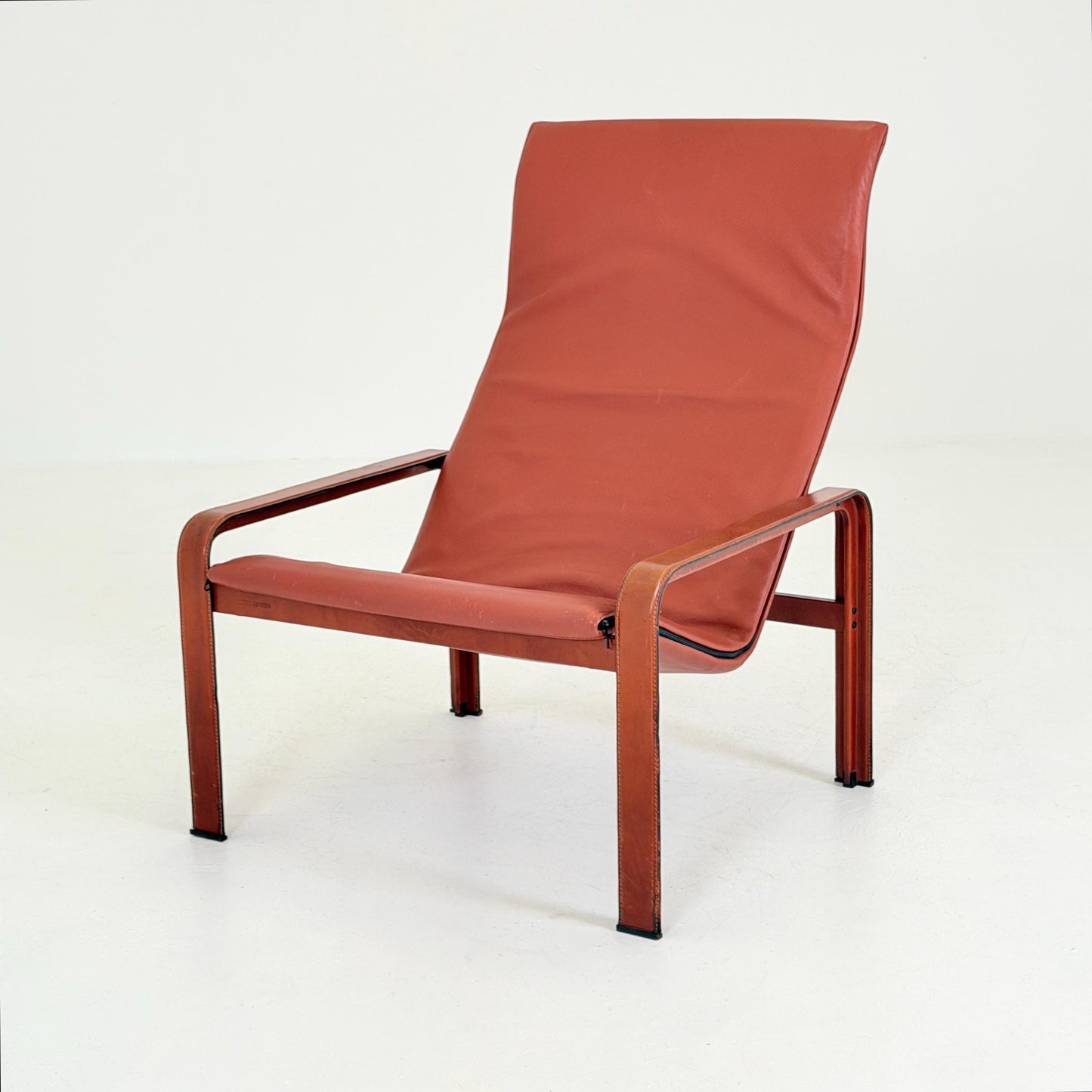 Mid century Golfo dei Poeti Lounge Chair –by Jacques Toussaint & Patrizia Angeloni, Cognac Leather Armchair for Matteo Grassi 1970s Sweden