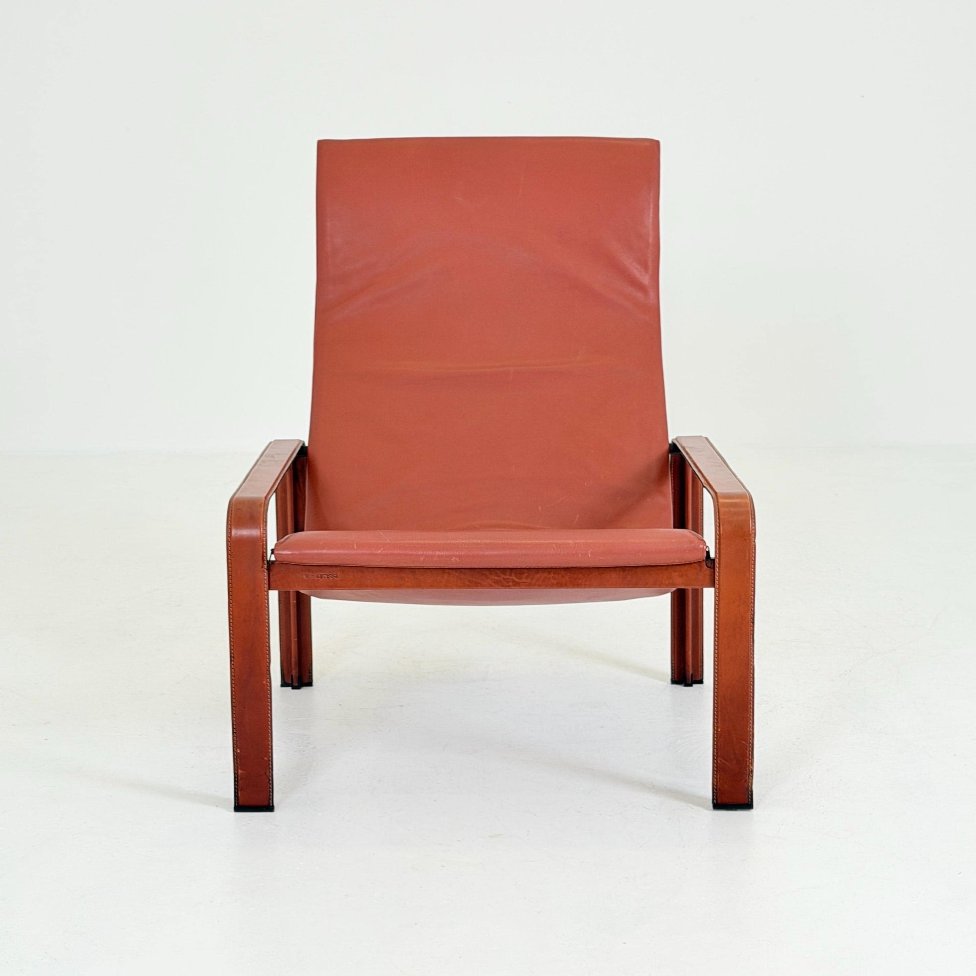 Mid century Golfo dei Poeti Lounge Chair –by Jacques Toussaint & Patrizia Angeloni, Cognac Leather Armchair for Matteo Grassi 1970s Sweden
