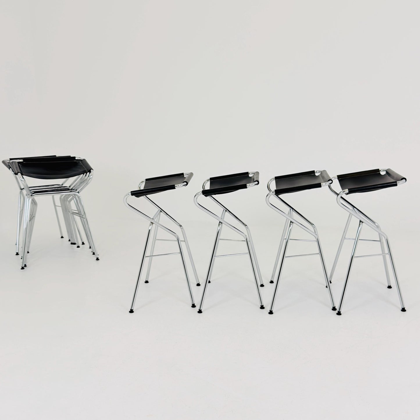 Set of 10 Lammhults Rider Bar Stools by Anna von Schewen and Björn Dahlström Swedish Design Black 2000s