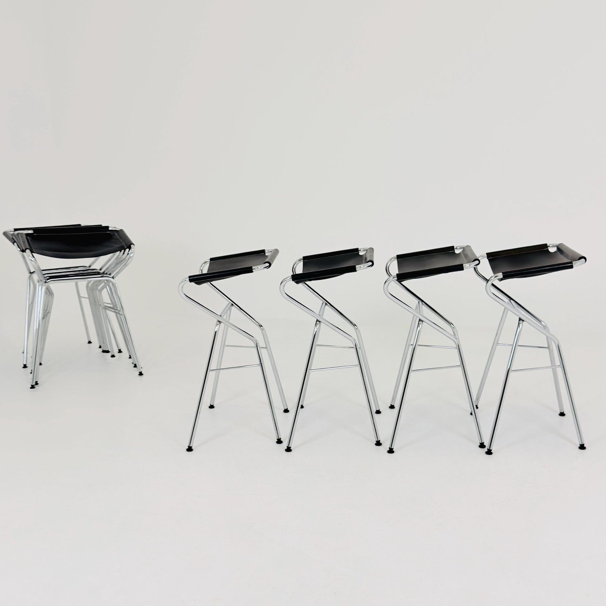Set of 10 Lammhults Rider Bar Stools by Anna von Schewen and Björn Dahlström Swedish Design Black 2000s