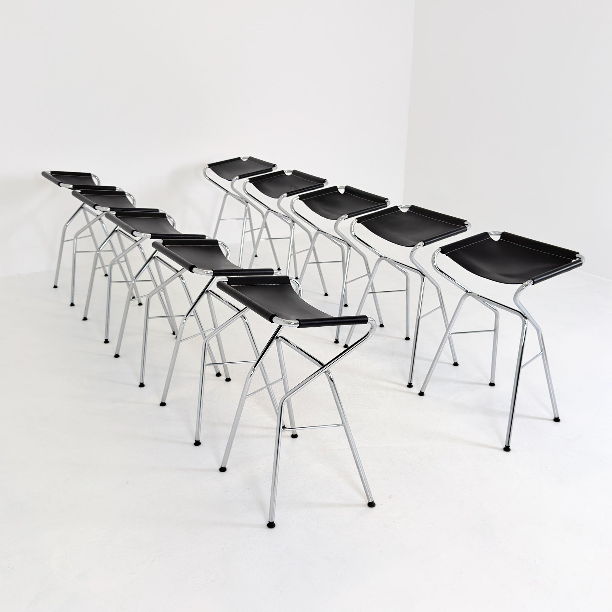 Set of 10 Lammhults Rider Bar Stools by Anna von Schewen and Björn Dahlström Swedish Design Black 2000s