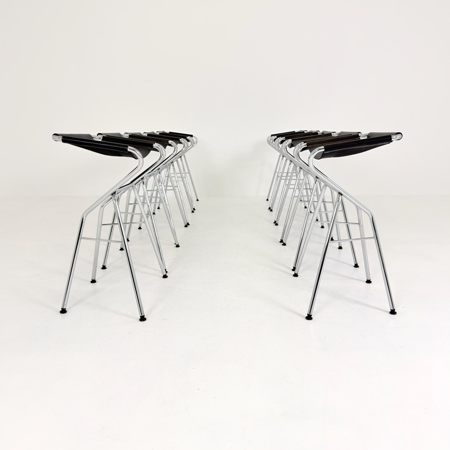 Set of 10 Lammhults Rider Bar Stools by Anna von Schewen and Björn Dahlström Swedish Design Black 2000s