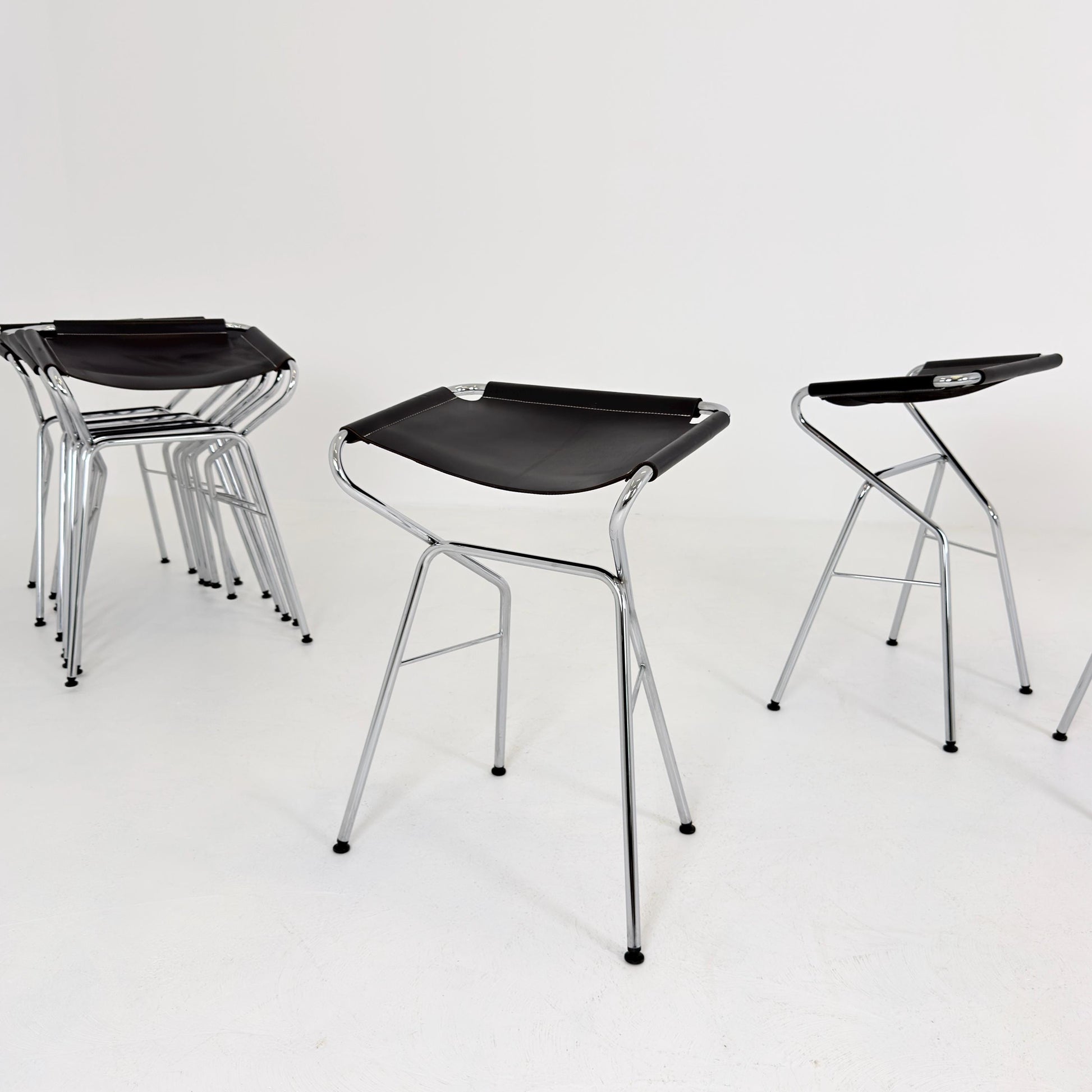 Set of 10 Lammhults Rider Bar Stools by Anna von Schewen and Björn Dahlström Swedish Design Black 2000s