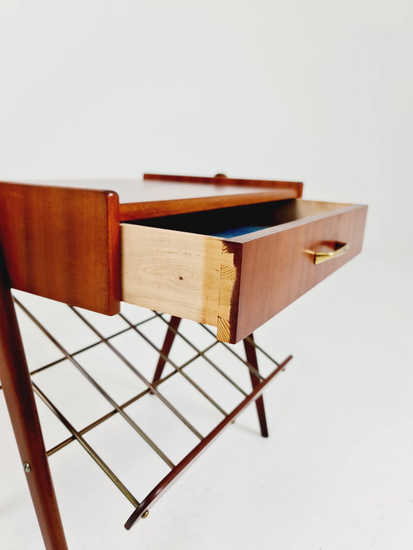 Danish MidCentury Mahogani and brass nightstands / bedside tables, 1960s