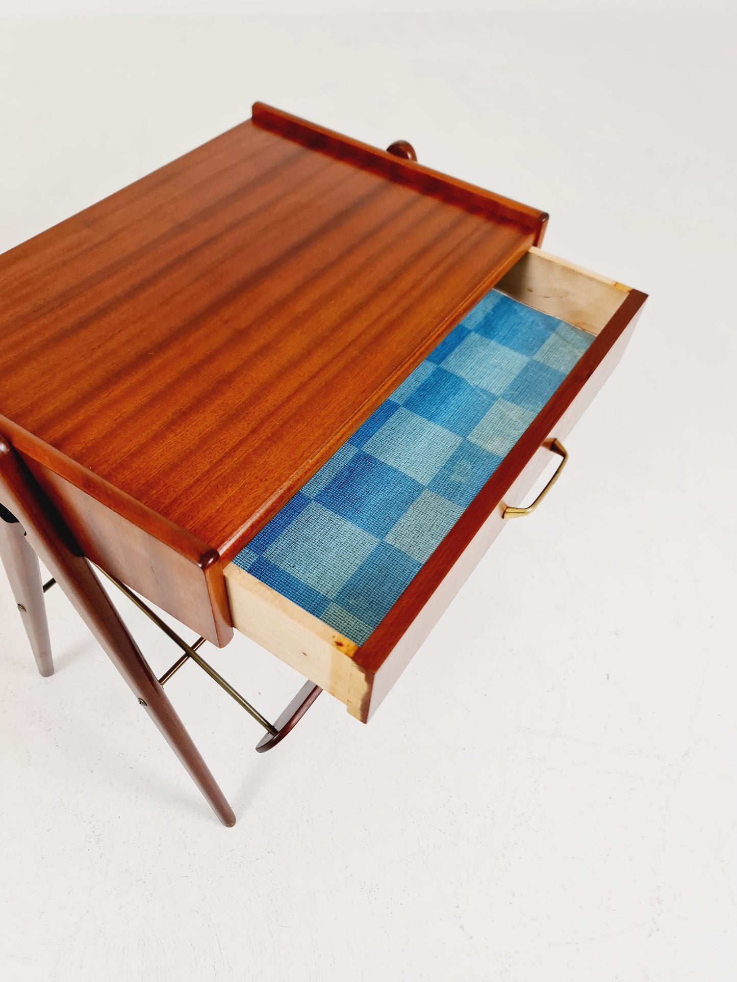 Danish MidCentury Mahogani and brass nightstands / bedside tables, 1960s