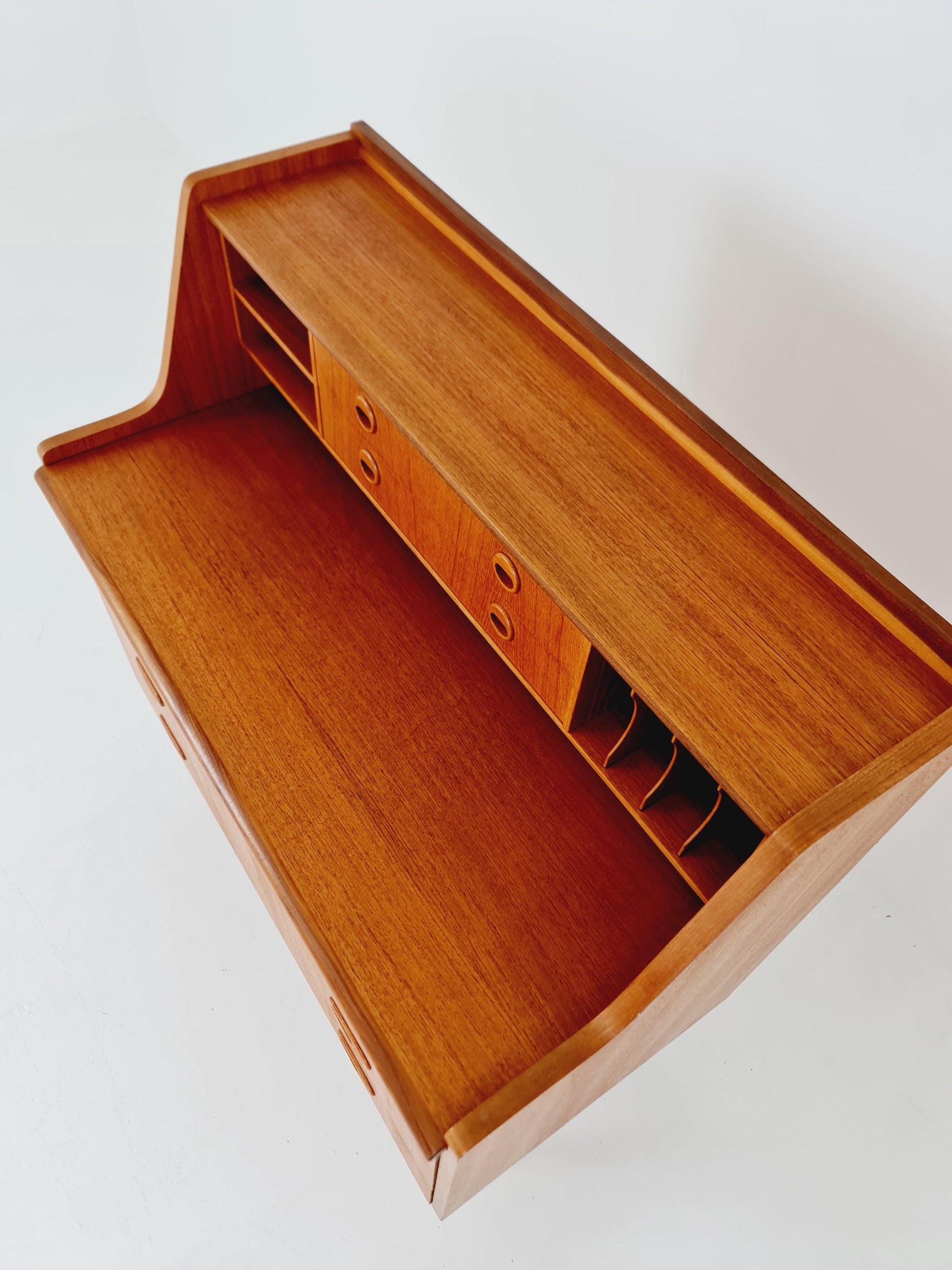 Midcentury vintage desk Swedish secretary By Bröderna Gustafsson, 1960s