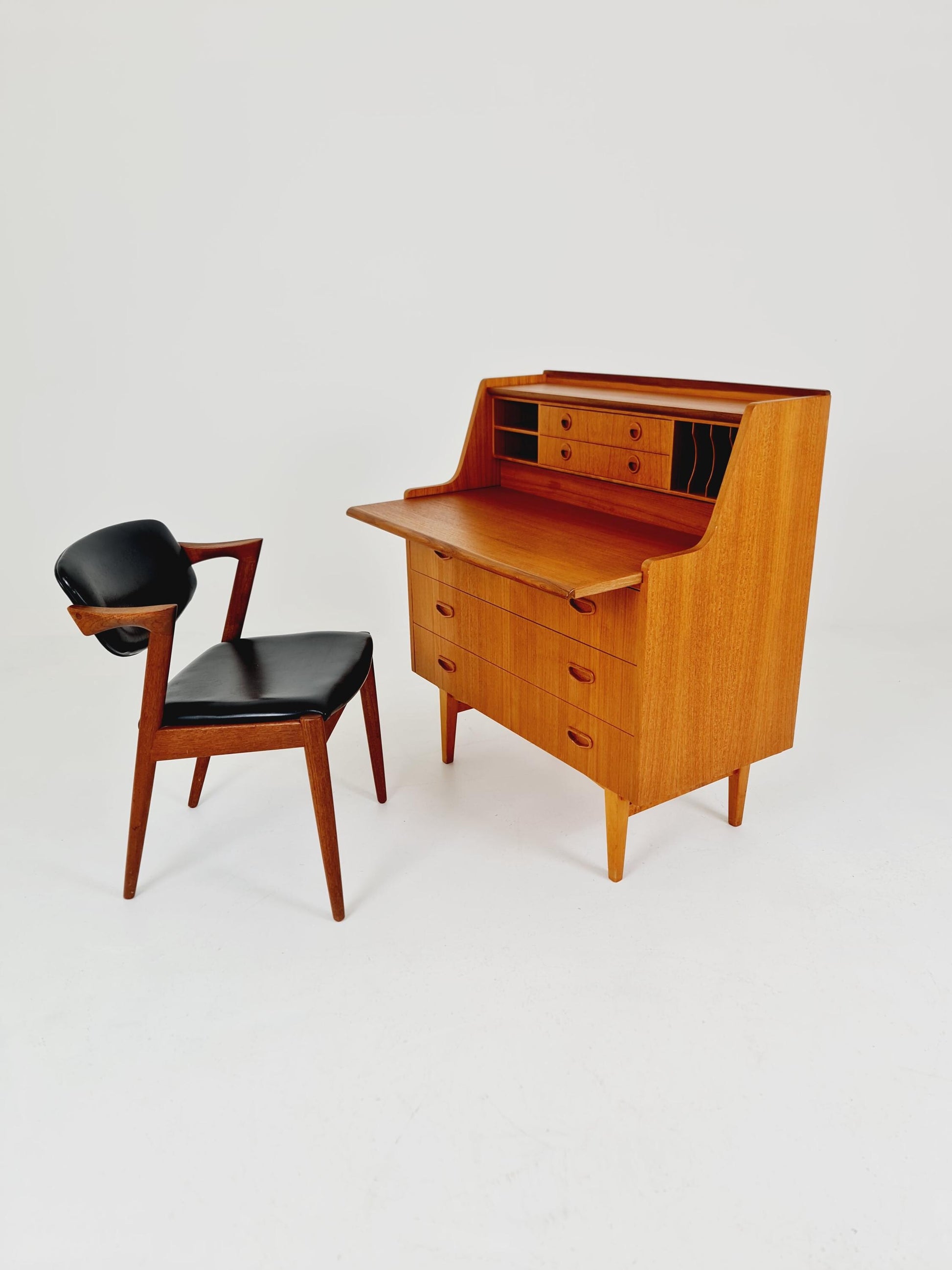 Midcentury vintage desk Swedish secretary By Bröderna Gustafsson, 1960s
