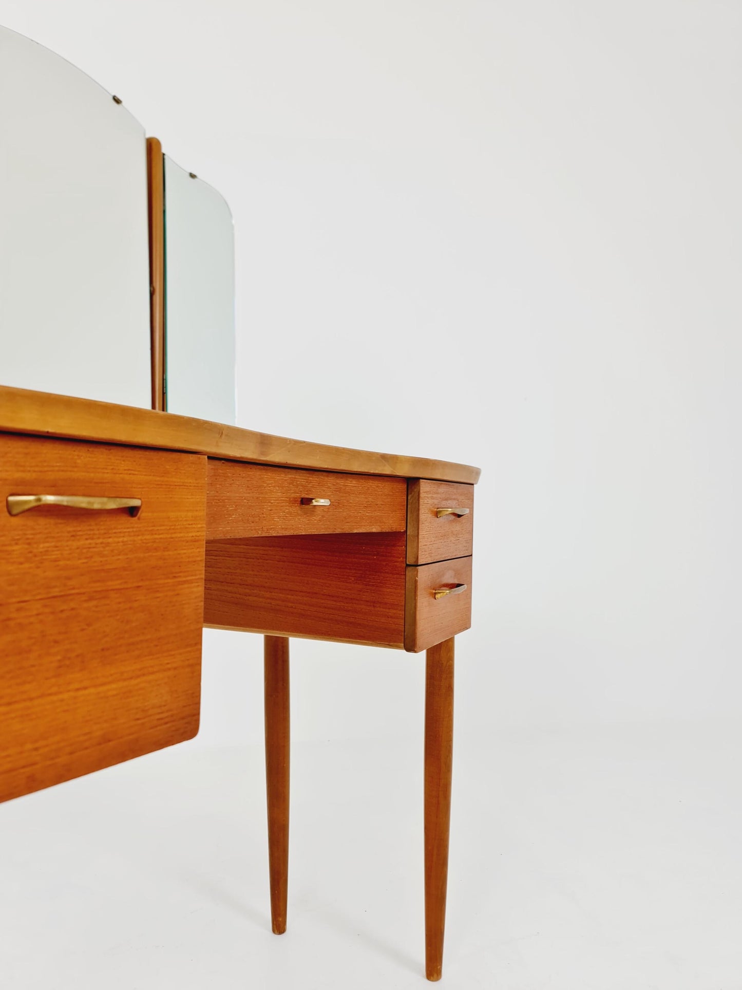 Mid Century Modern teak vanity table/ make up table with stool by Fröseke for AB nybrofabriken, 1960s