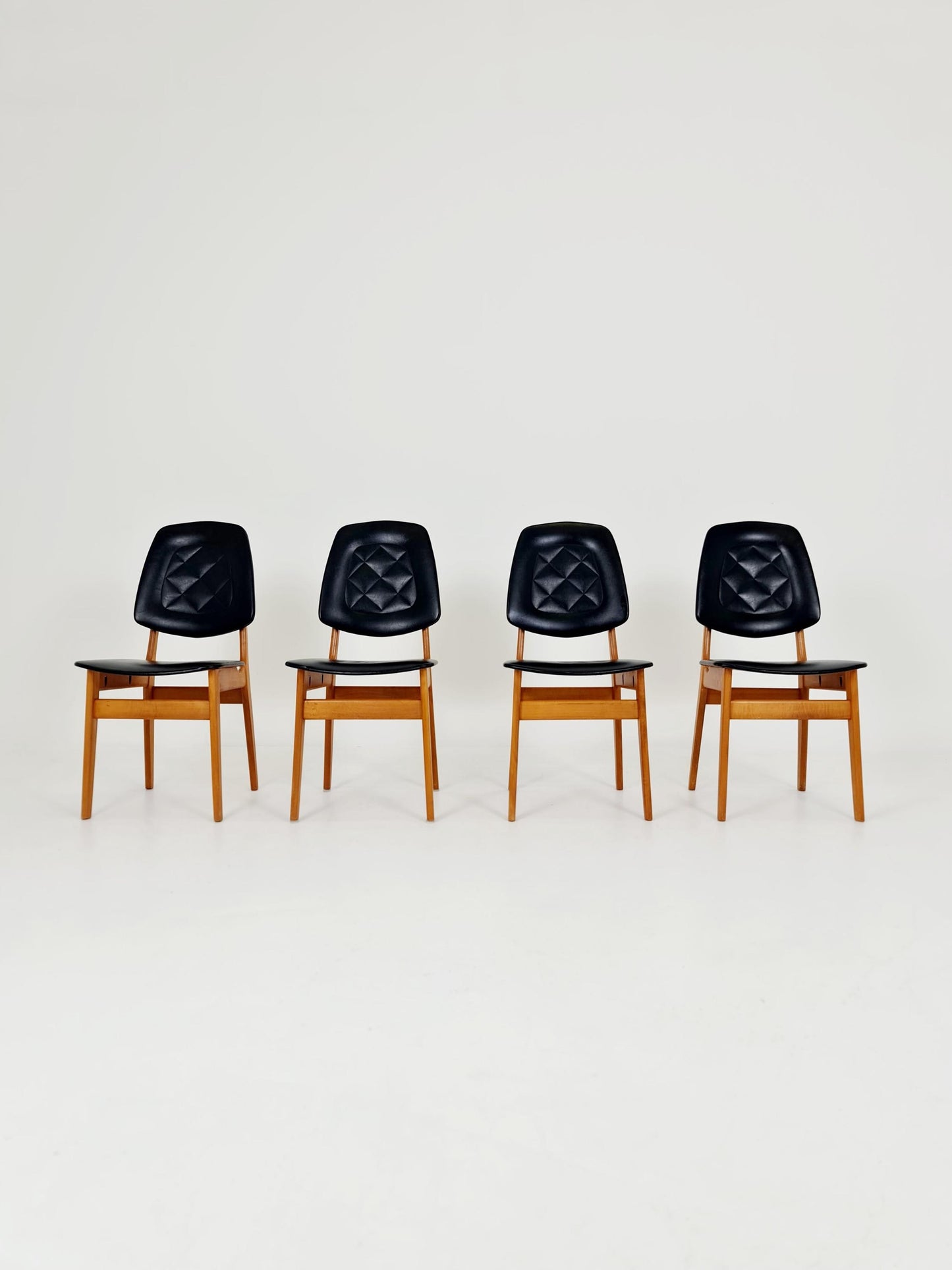 Vintage beech Norwegian Dining Chairs by Bröderna Sörheim Norway, 1960s, Set of 4