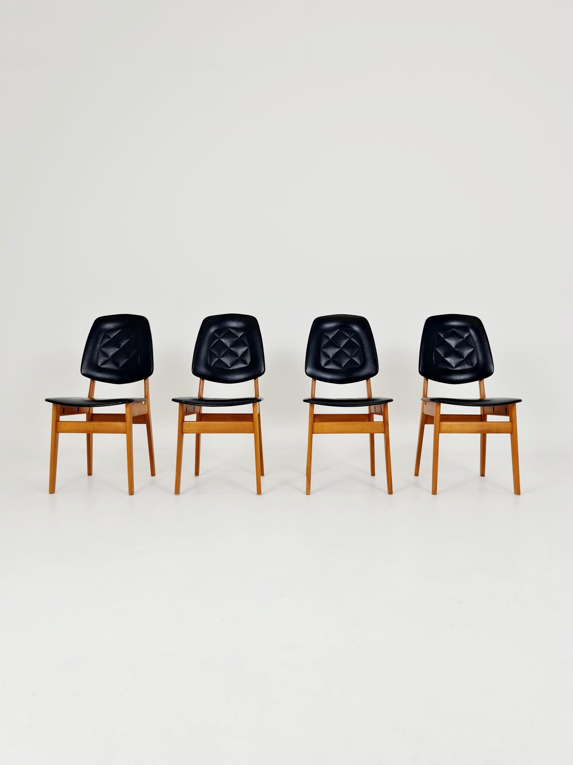 Vintage beech Norwegian Dining Chairs by Bröderna Sörheim Norway, 1960s, Set of 4