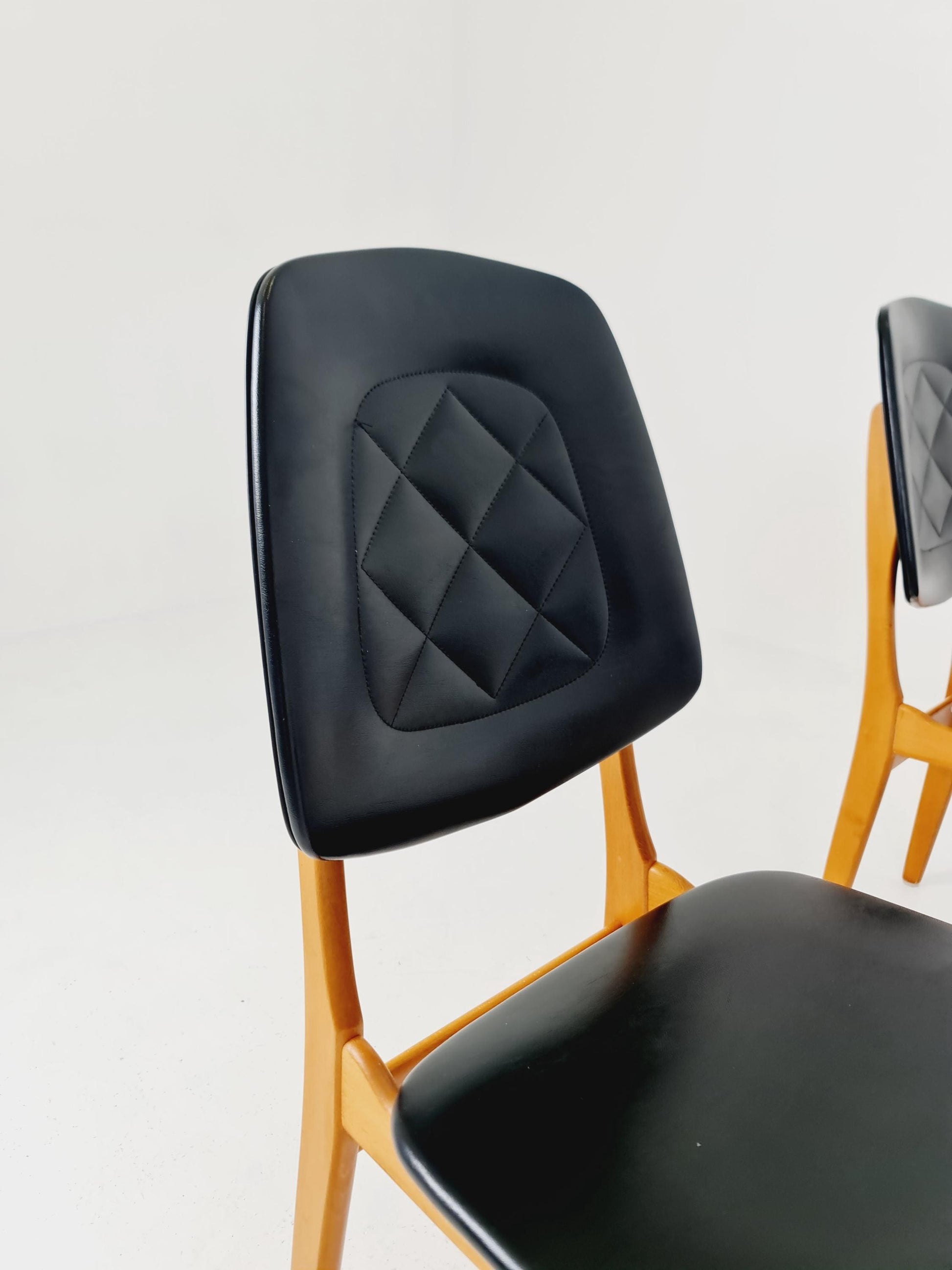 Vintage beech Norwegian Dining Chairs by Bröderna Sörheim Norway, 1960s, Set of 4