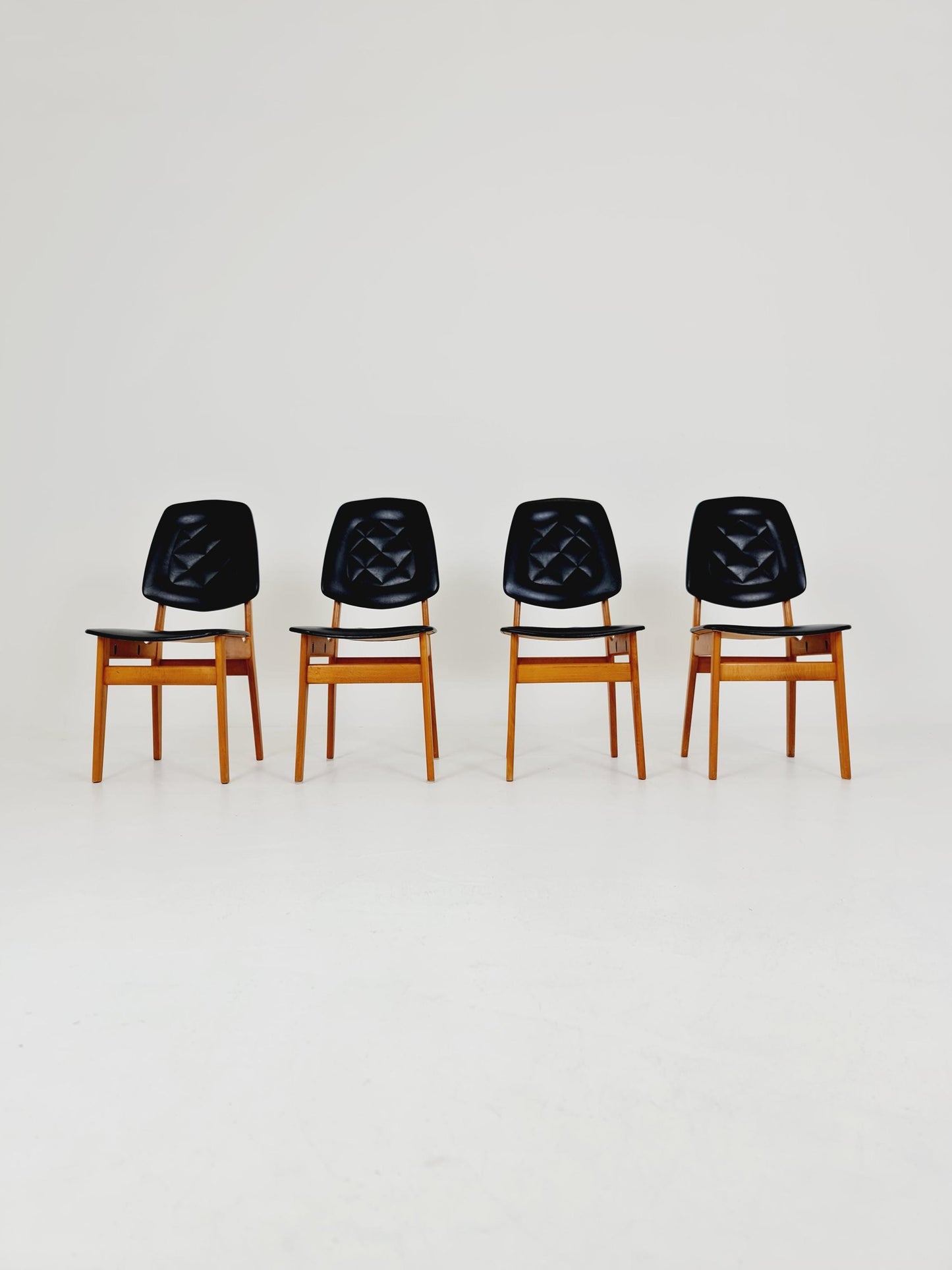Vintage beech Norwegian Dining Chairs by Bröderna Sörheim Norway, 1960s, Set of 4
