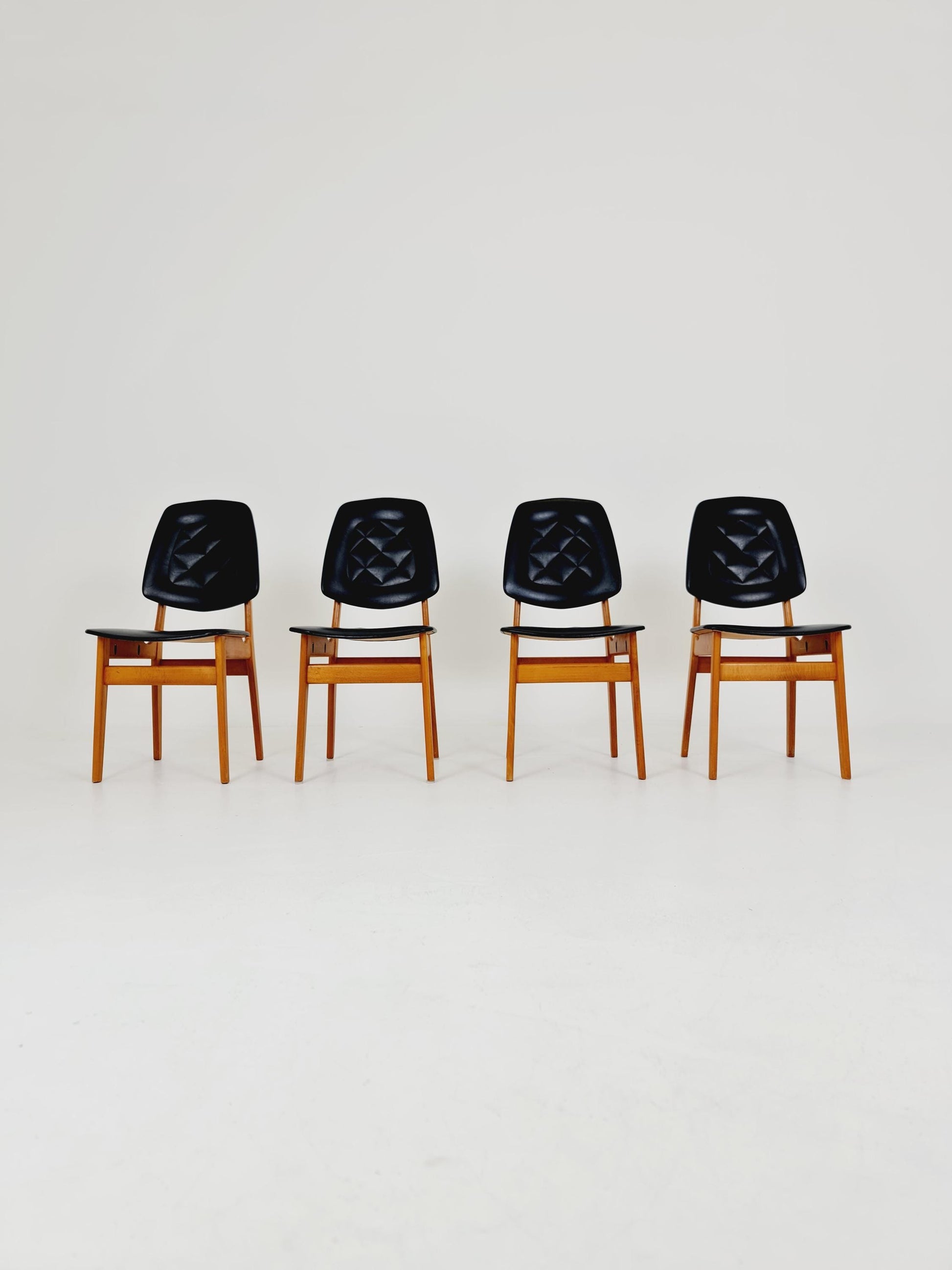Vintage beech Norwegian Dining Chairs by Bröderna Sörheim Norway, 1960s, Set of 4