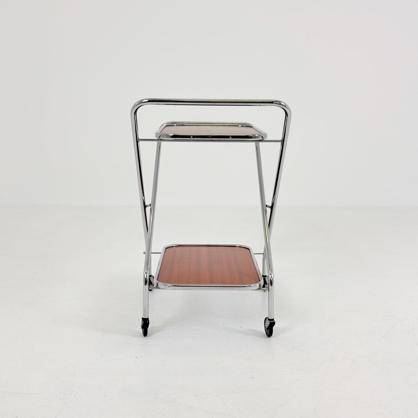 Mid-Century Bauhaus Folding Serving Trolley – Germany, 1980s