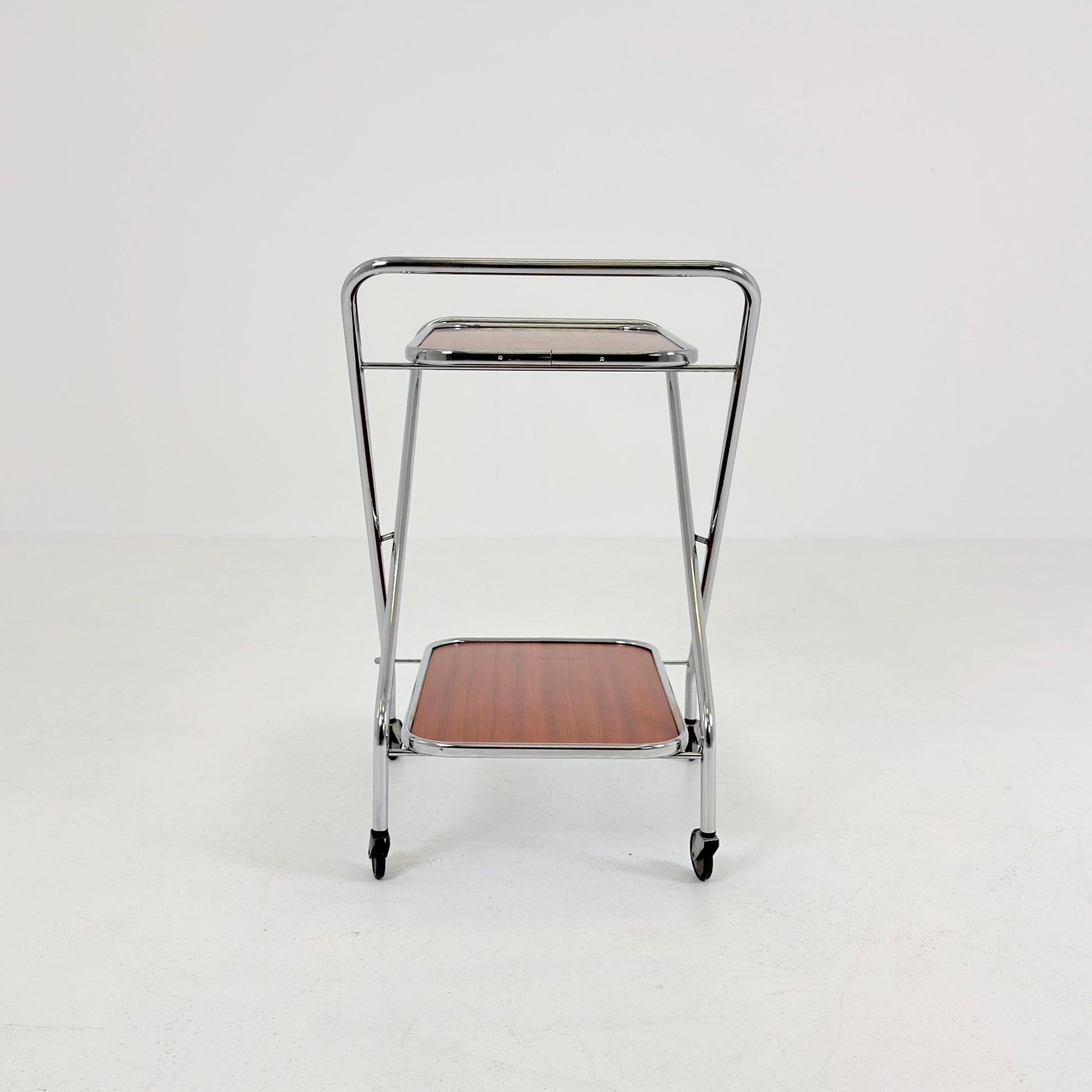 Mid-Century Bauhaus Folding Serving Trolley – Germany, 1980s