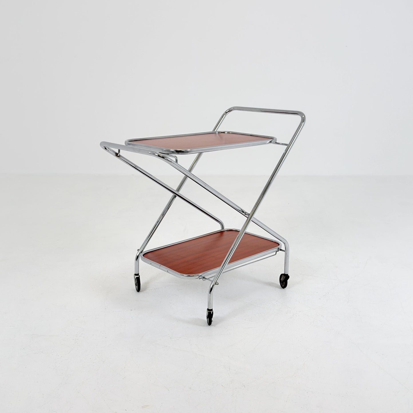 Mid-Century Bauhaus Folding Serving Trolley – Germany, 1980s